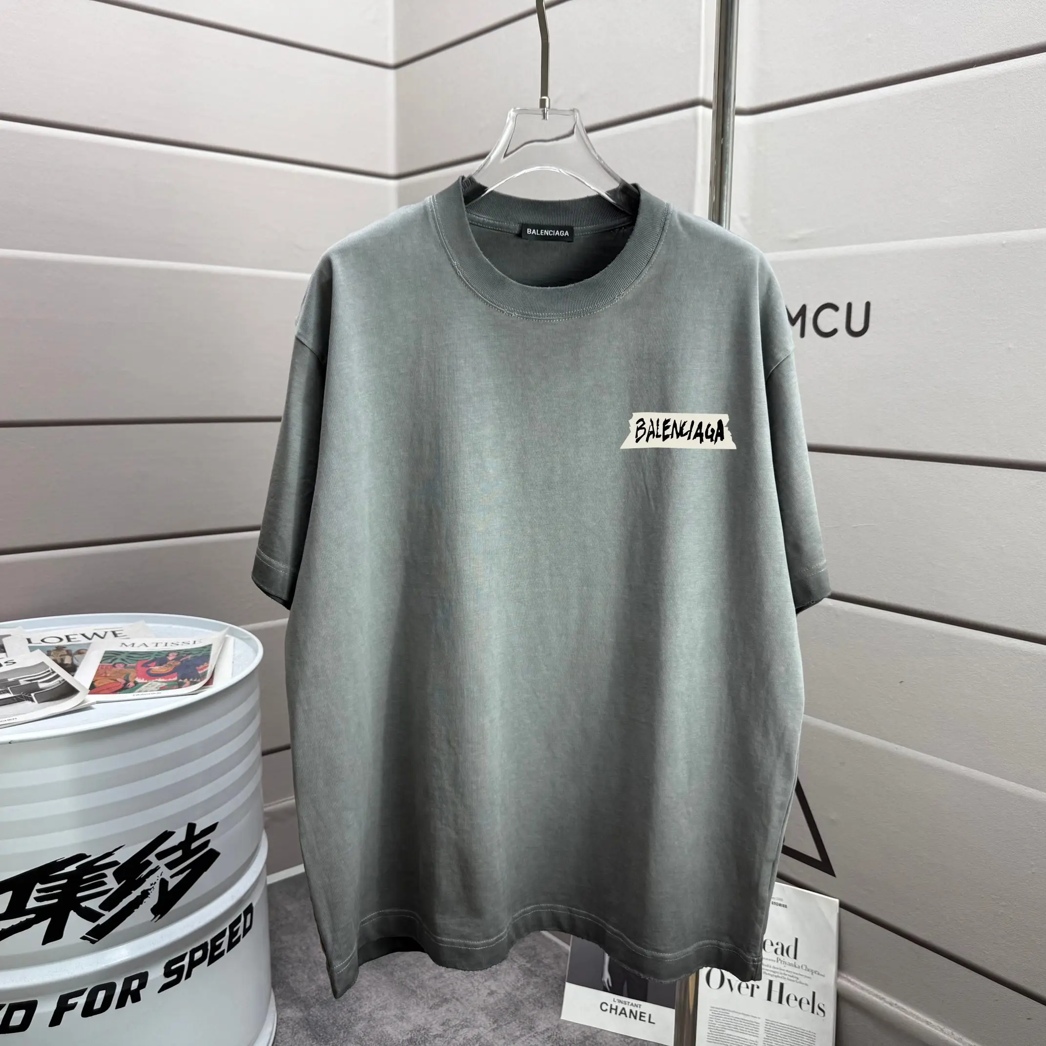 Logo Patch Washed Cotton T-Shirt D14015601
