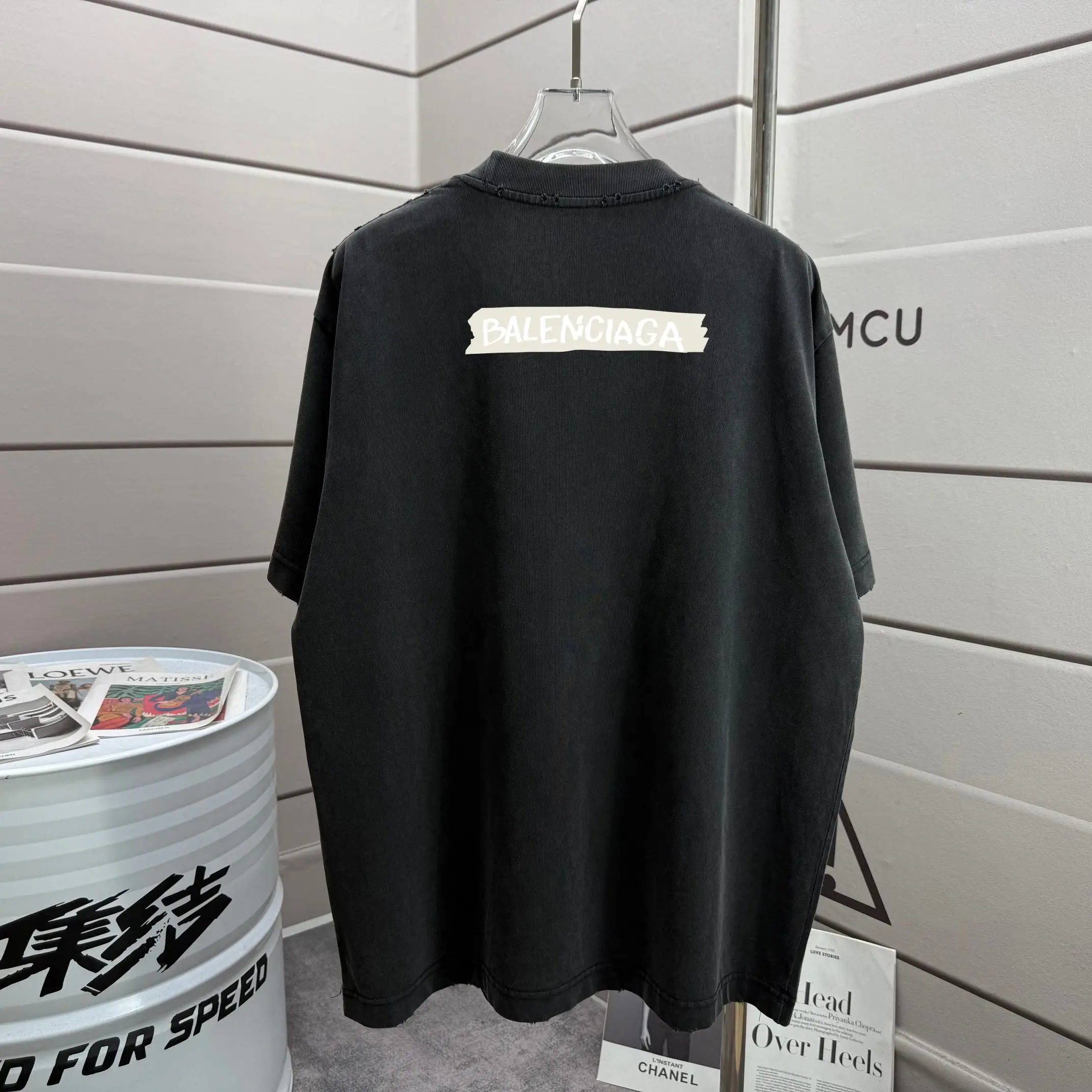 Distressed Logo-Print Cotton T-Shirt D14015599 — view 2