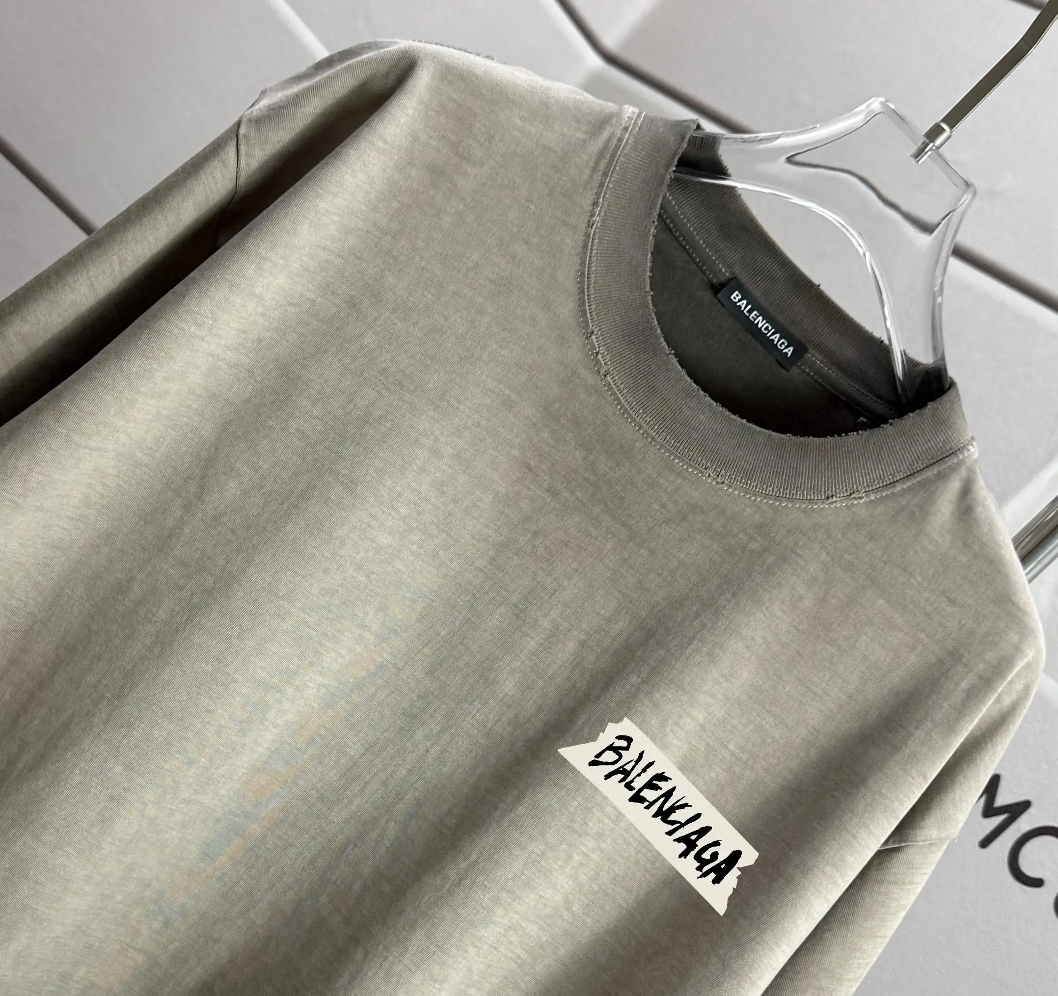 Logo-Print Distressed Washed Cotton T-Shirt D14015602 — view 3