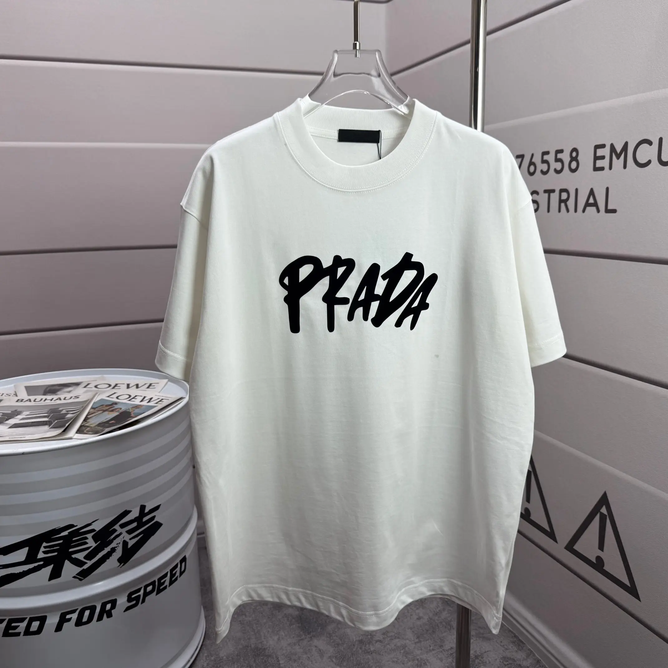 Logo Flocked Cotton Jersey T-Shirt D14012544