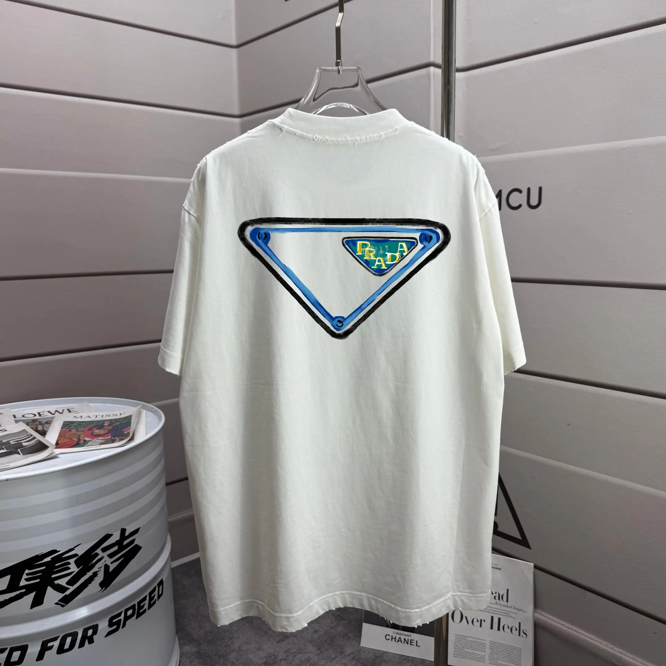Logo Graphic Distressed Cotton T-Shirt D14015596
