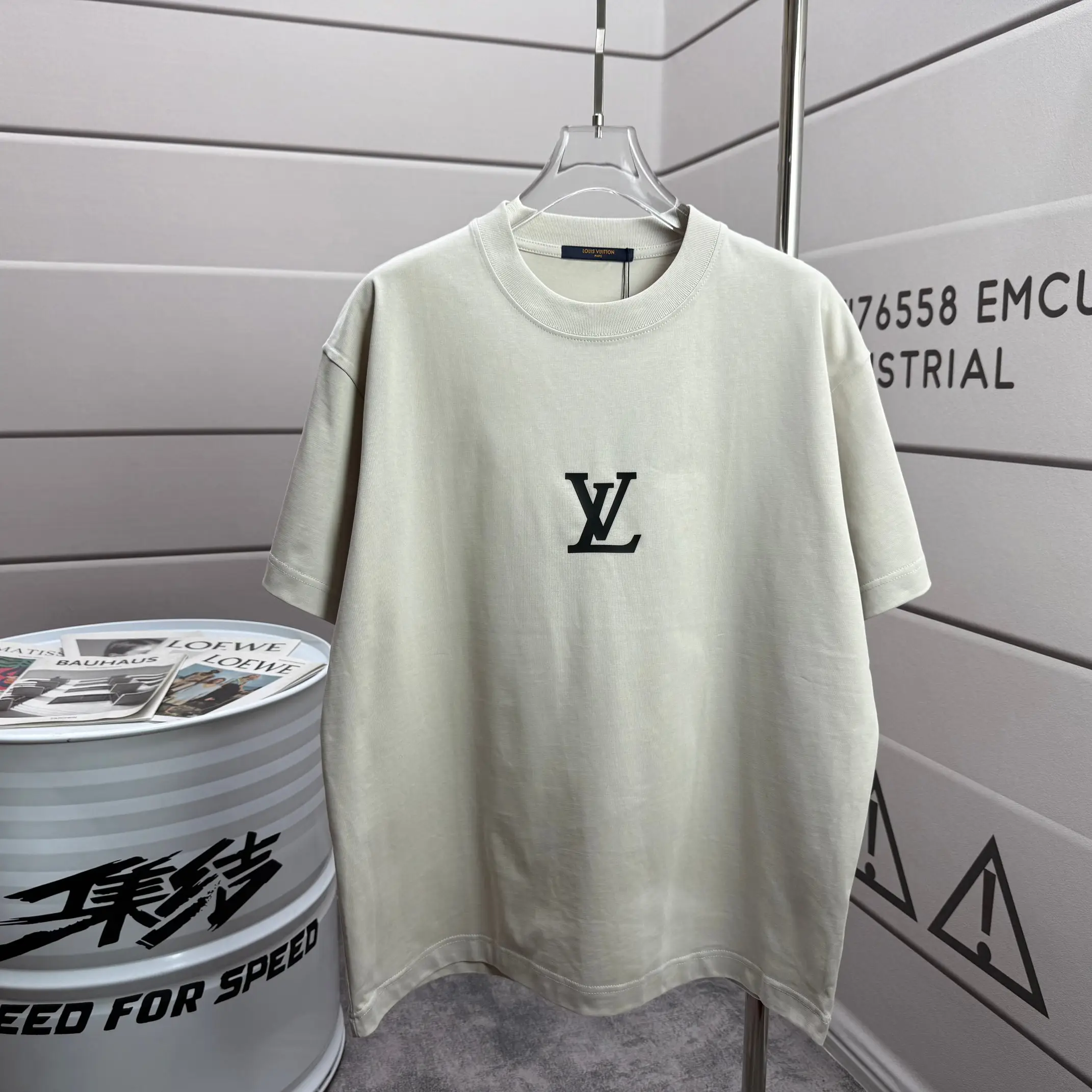 LV Logo Silicone Print Cotton T-Shirt D14015538