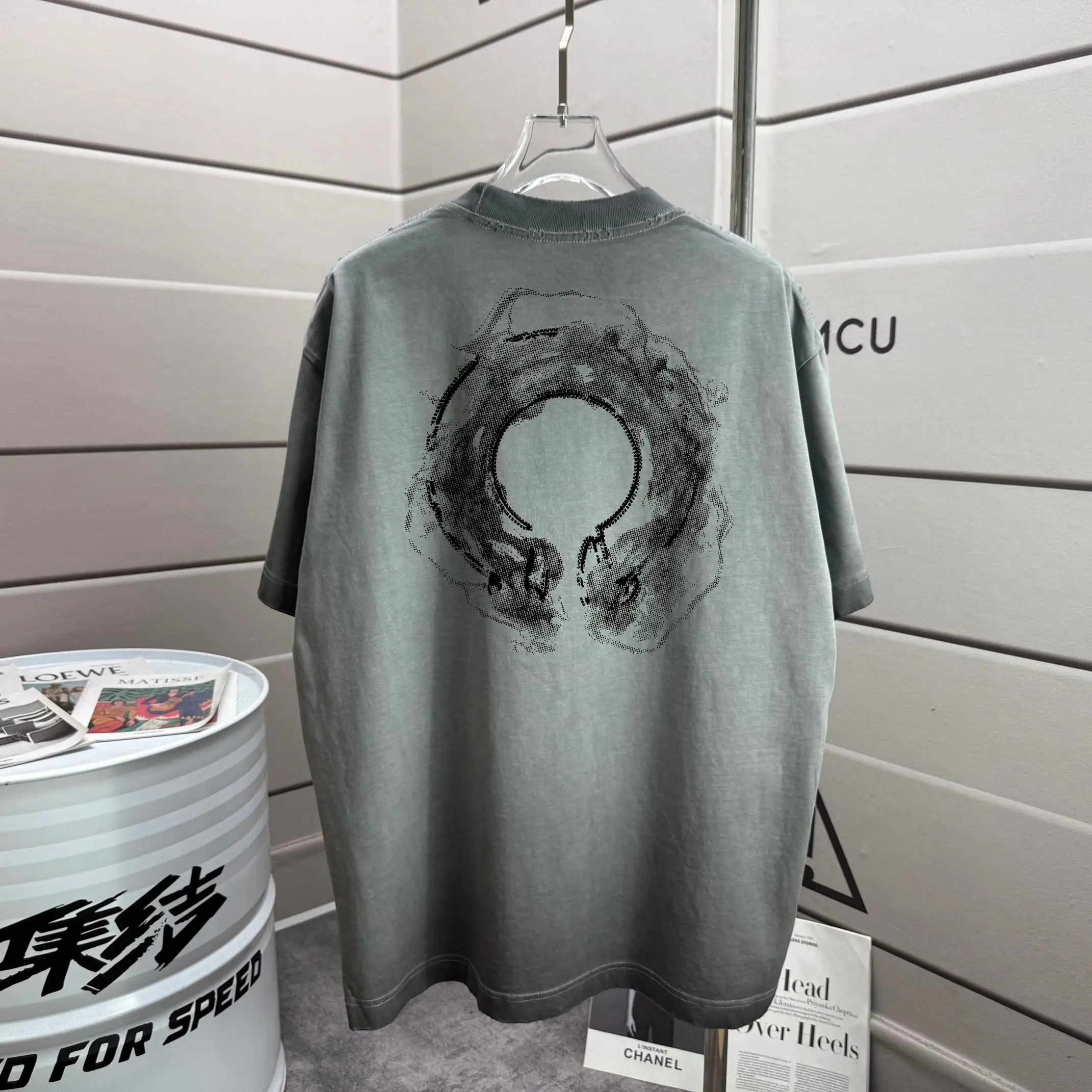 Washed Distressed Graphic T-Shirt D14015605