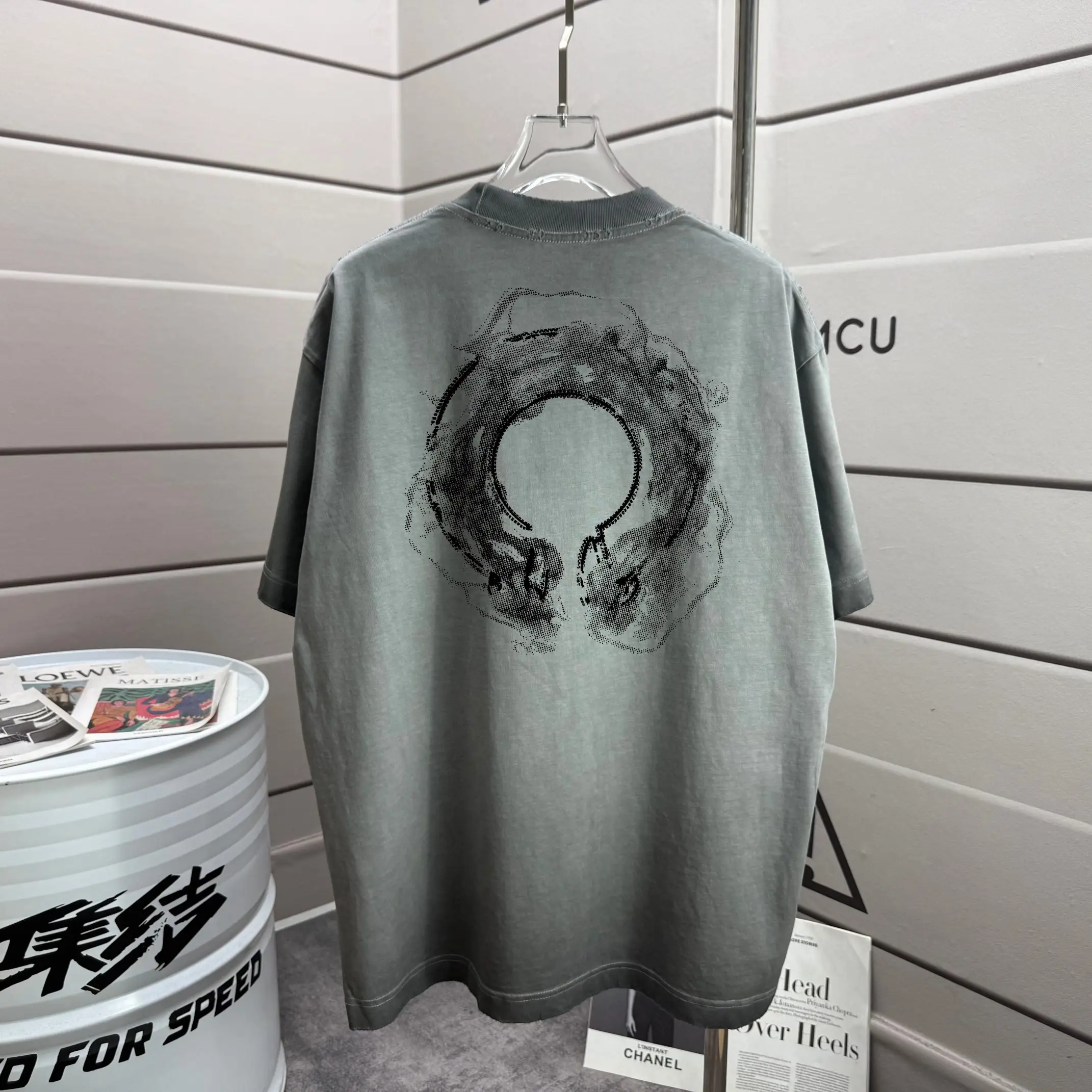Washed Distressed Graphic T-Shirt D14015605