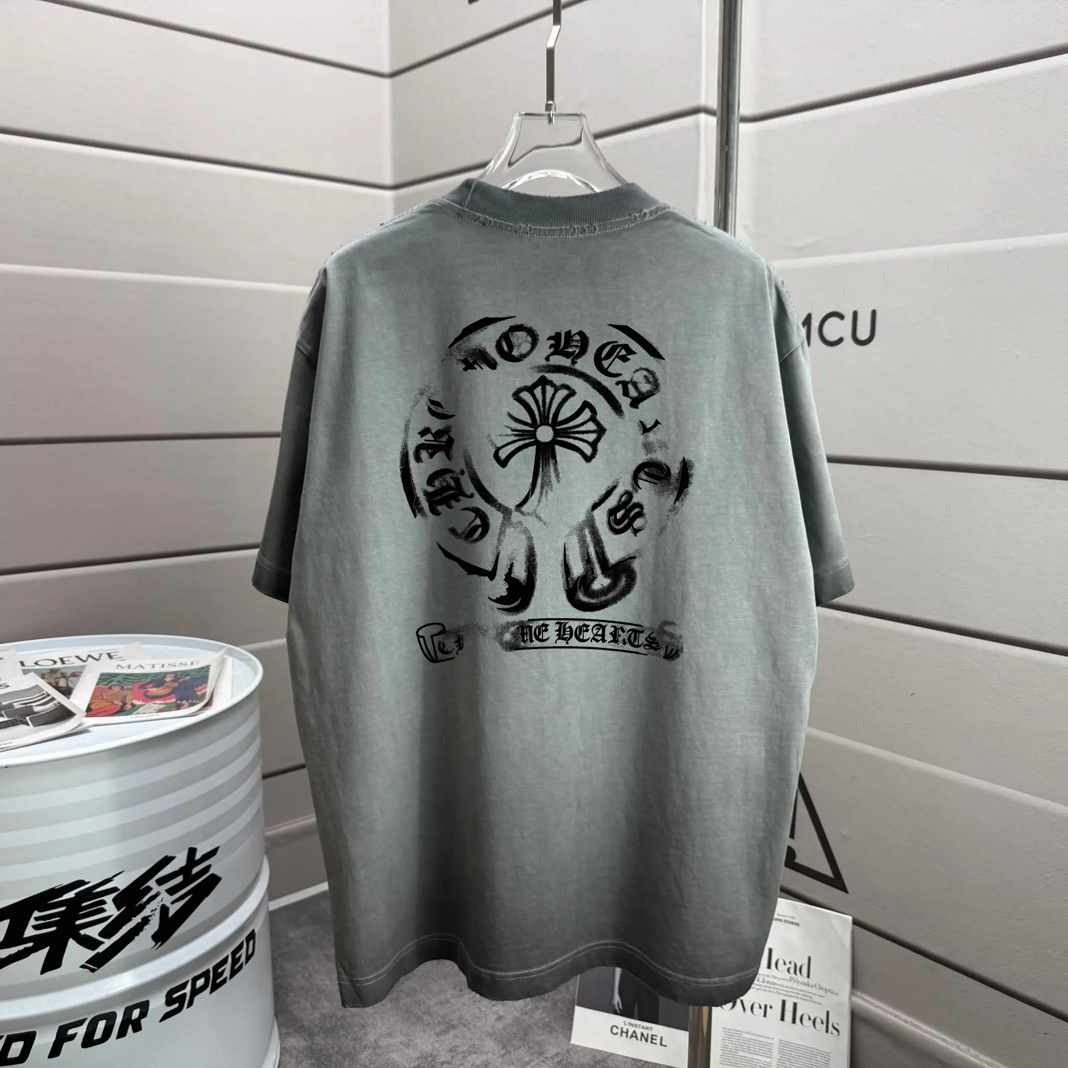 Logo Print Washed Cotton T-Shirt D14015613
