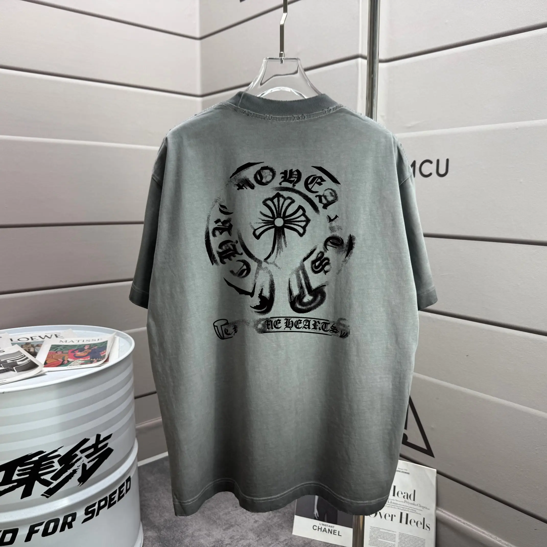 Logo Print Washed Cotton T-Shirt D14015613