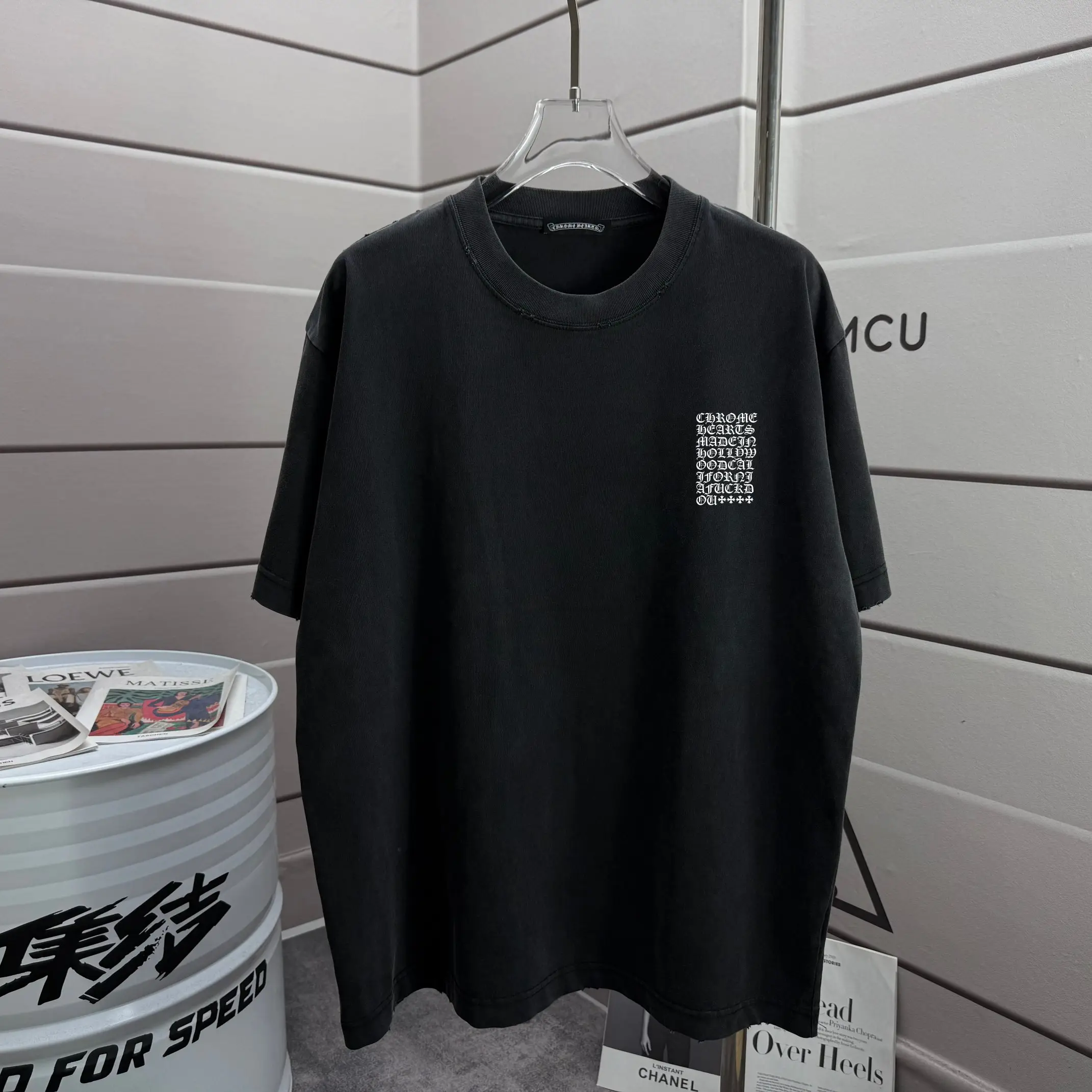 Logo-Print Washed Cotton T-Shirt D14015607 — view 2
