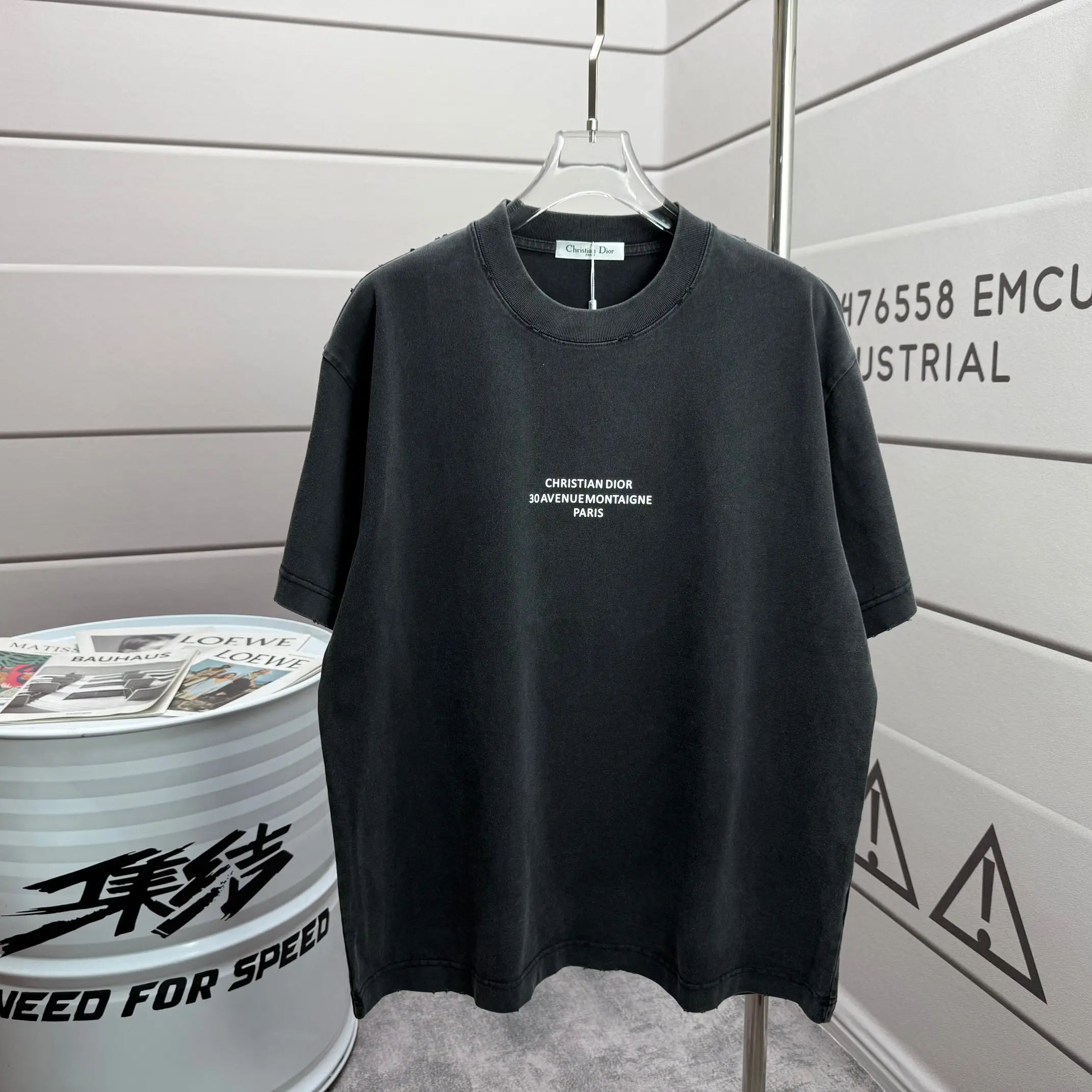 Logo Print Washed Cotton T-Shirt D14015532