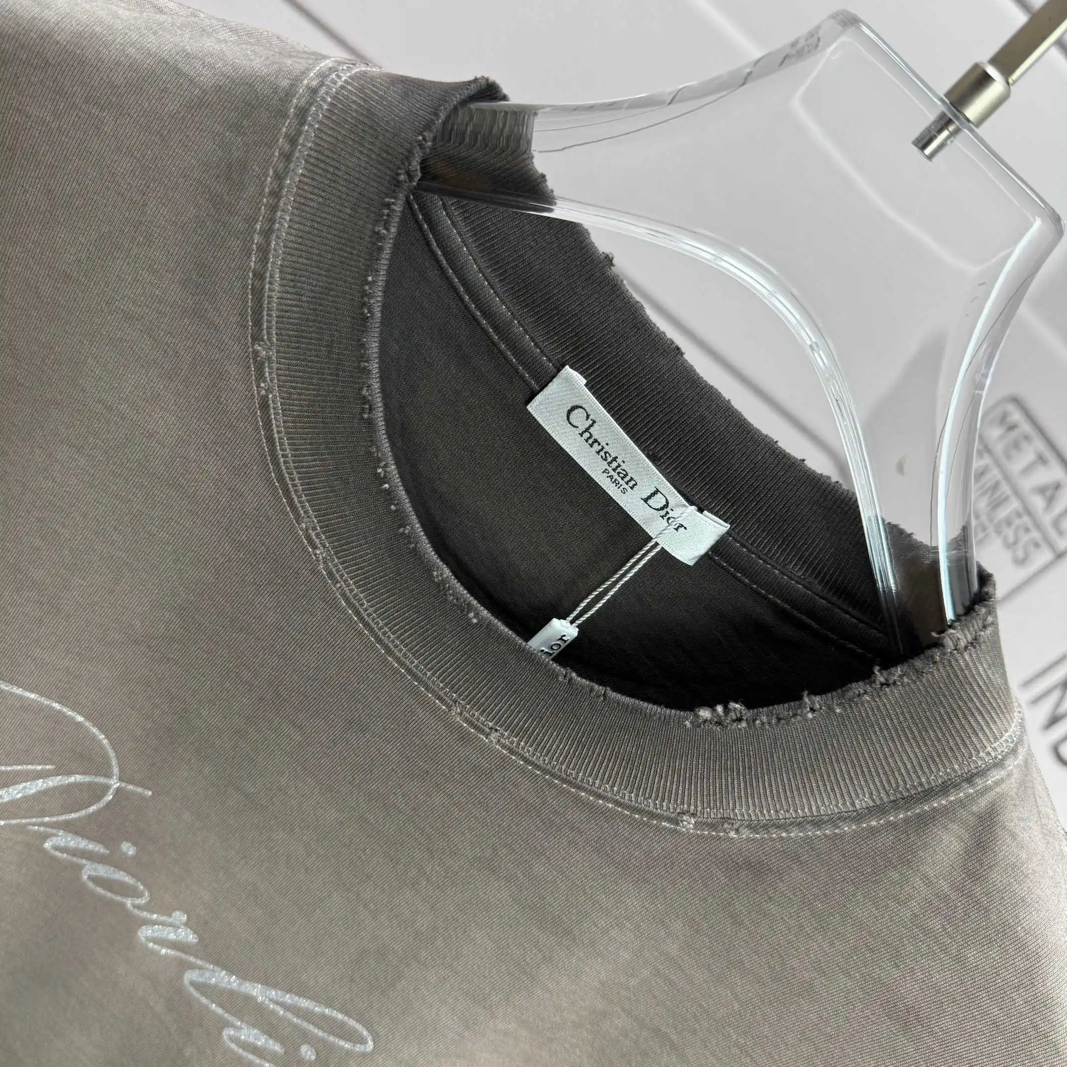 Diorling Logo Distressed Cotton T-Shirt D14012537 — view 3