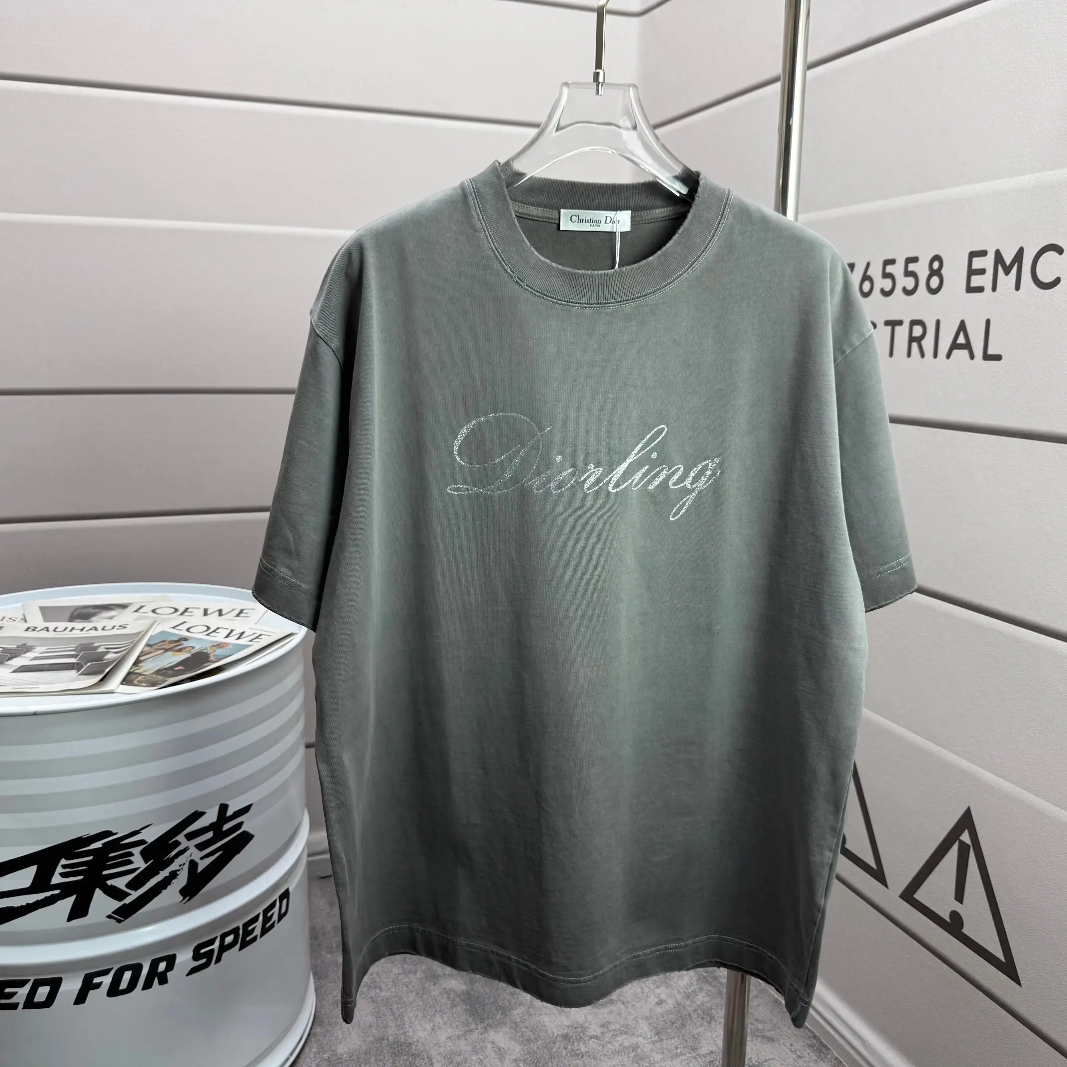 Diorling Logo Print Cotton T-Shirt D14012536