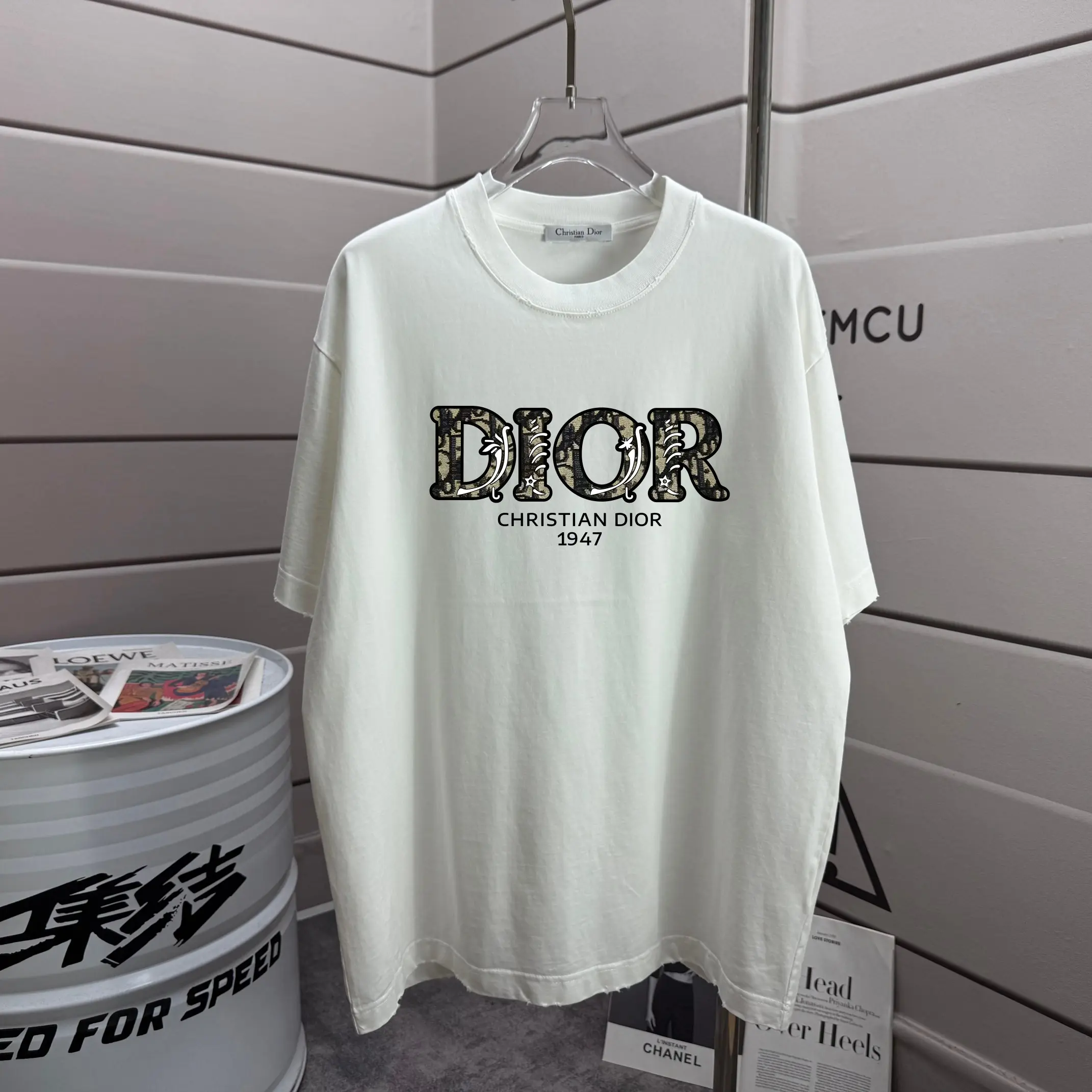 Logo Print Distressed Cotton T-Shirt D14012561