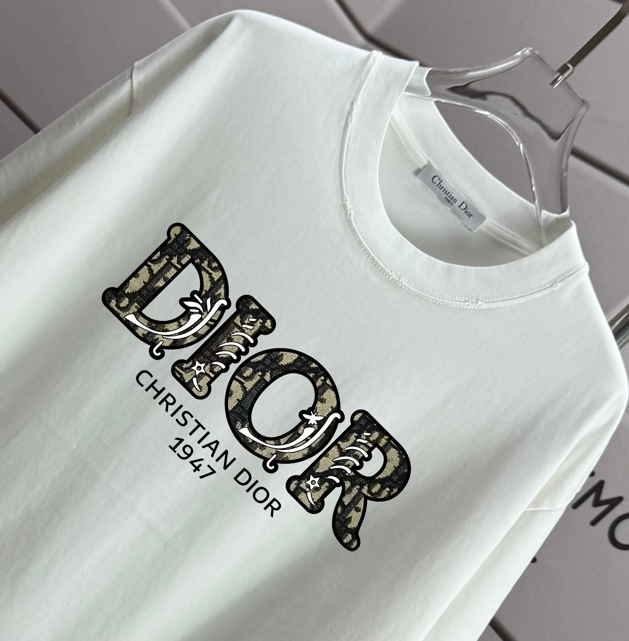 Logo Print Distressed Cotton T-Shirt D14012561 — view 3