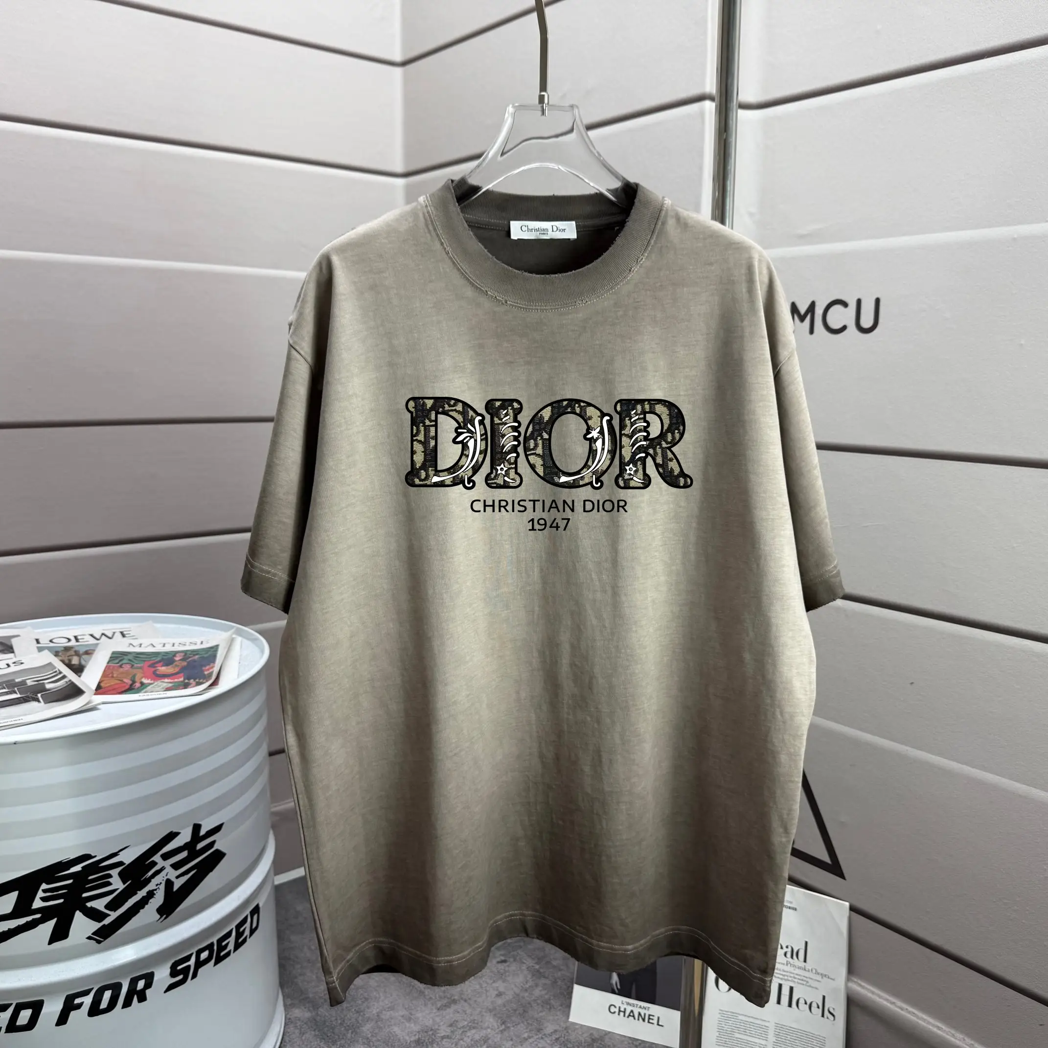 Logo Print Washed Cotton T-Shirt D14012564