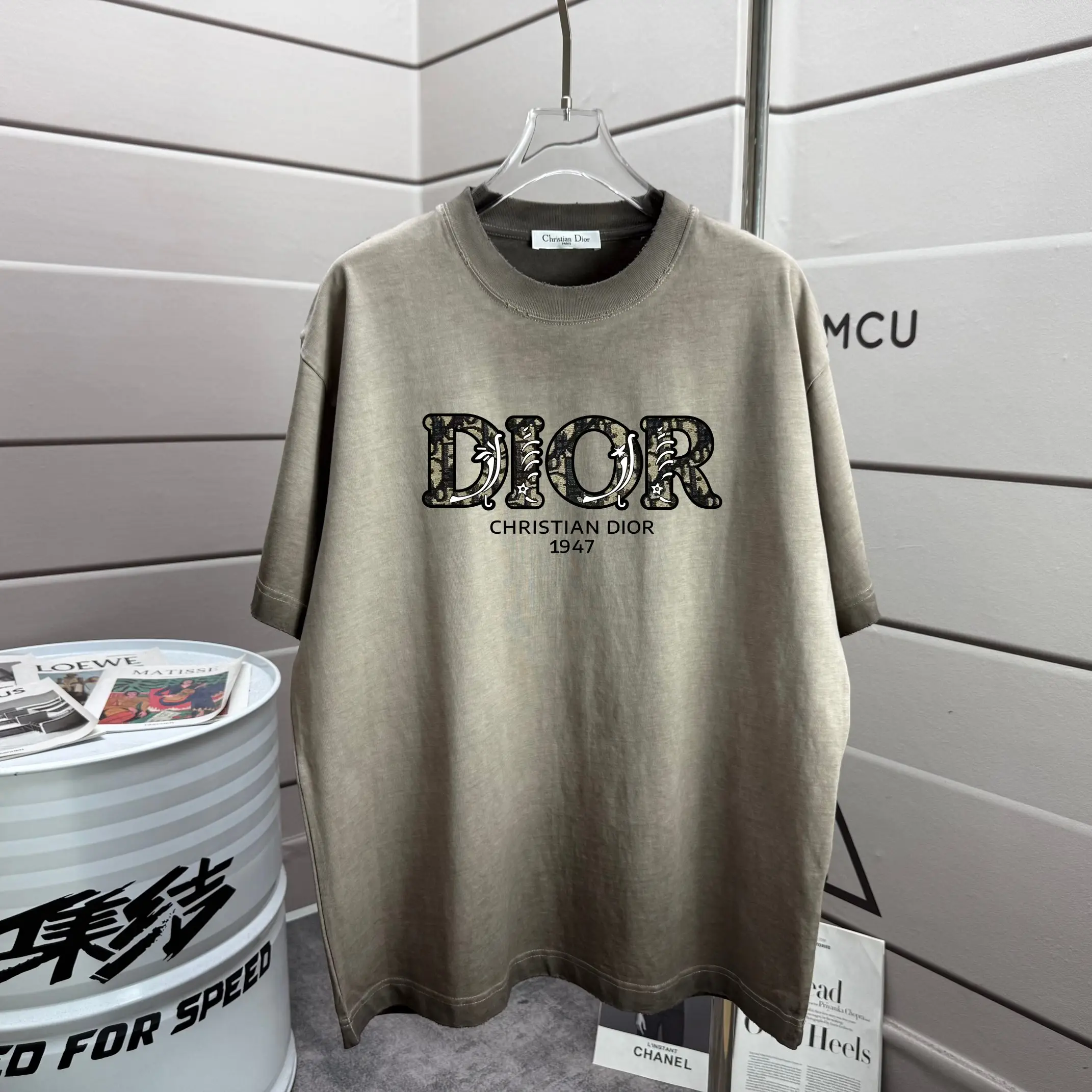 Logo Print Washed Cotton T-Shirt D14012564