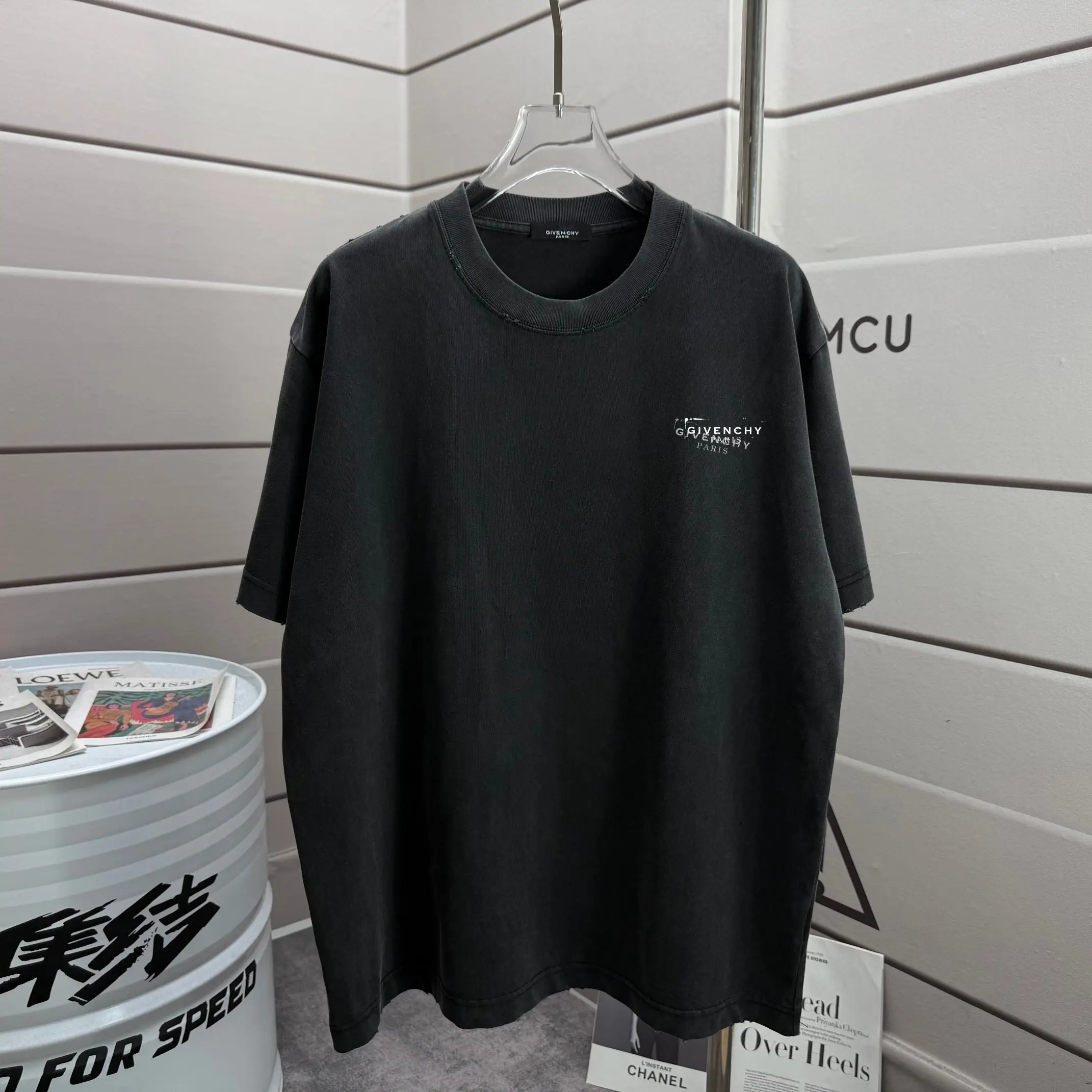 Distressed Logo Print Cotton T-Shirt D14015591 — view 2