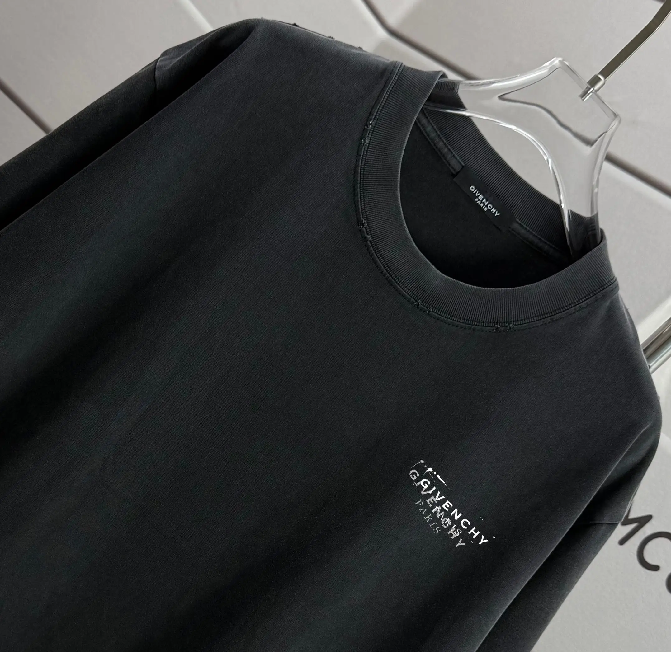 Distressed Logo Print Cotton T-Shirt D14015591 — view 3