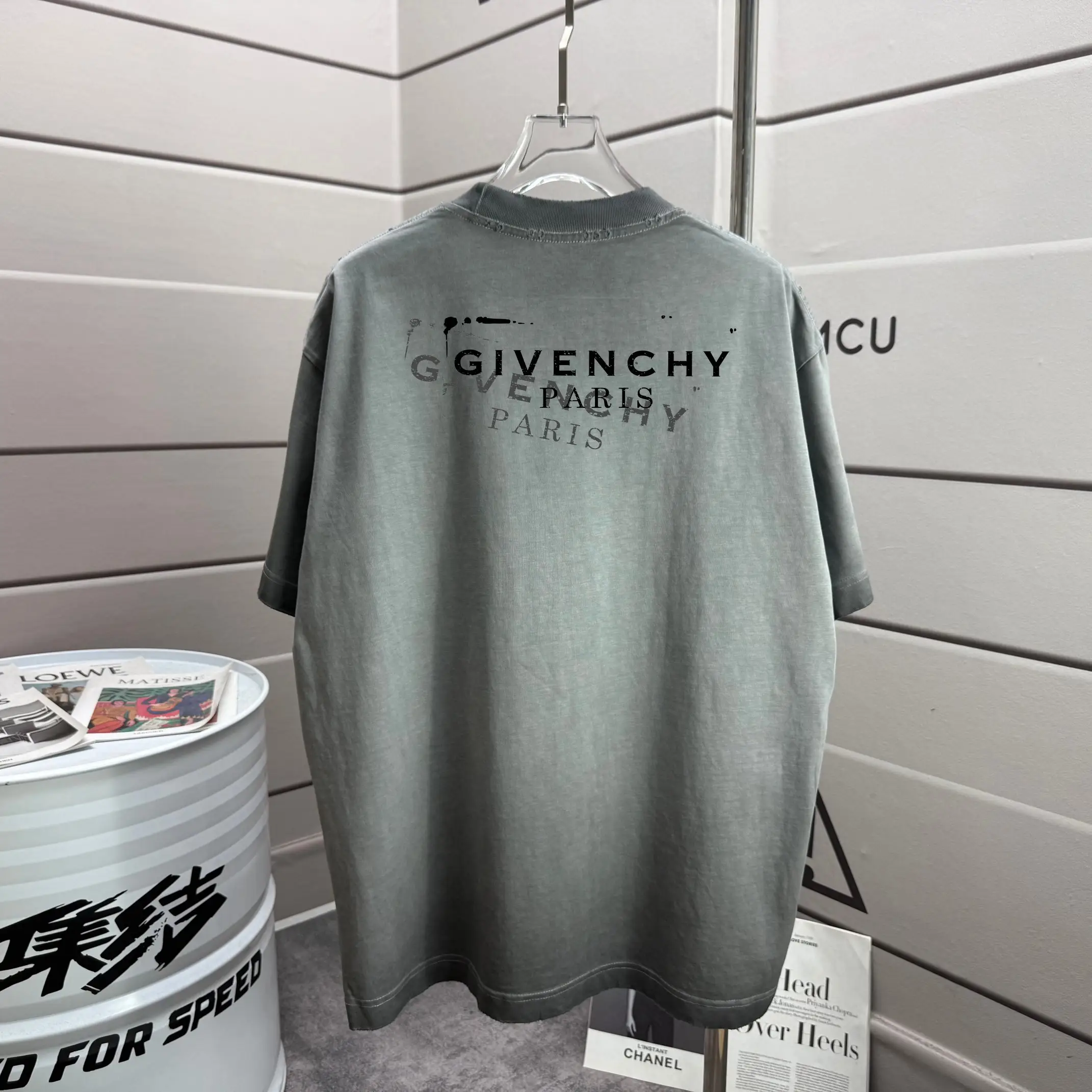 Distressed Logo-Print Cotton T-Shirt D14015593