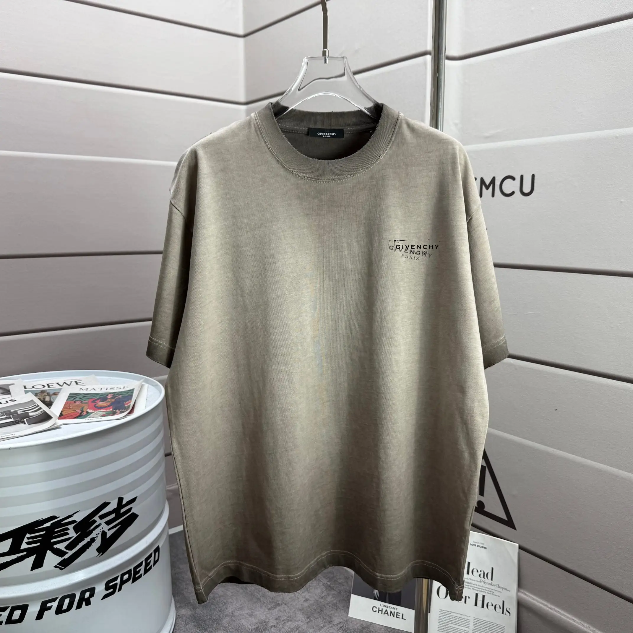 Logo Print Washed Distressed T-Shirt D14015594 — view 2