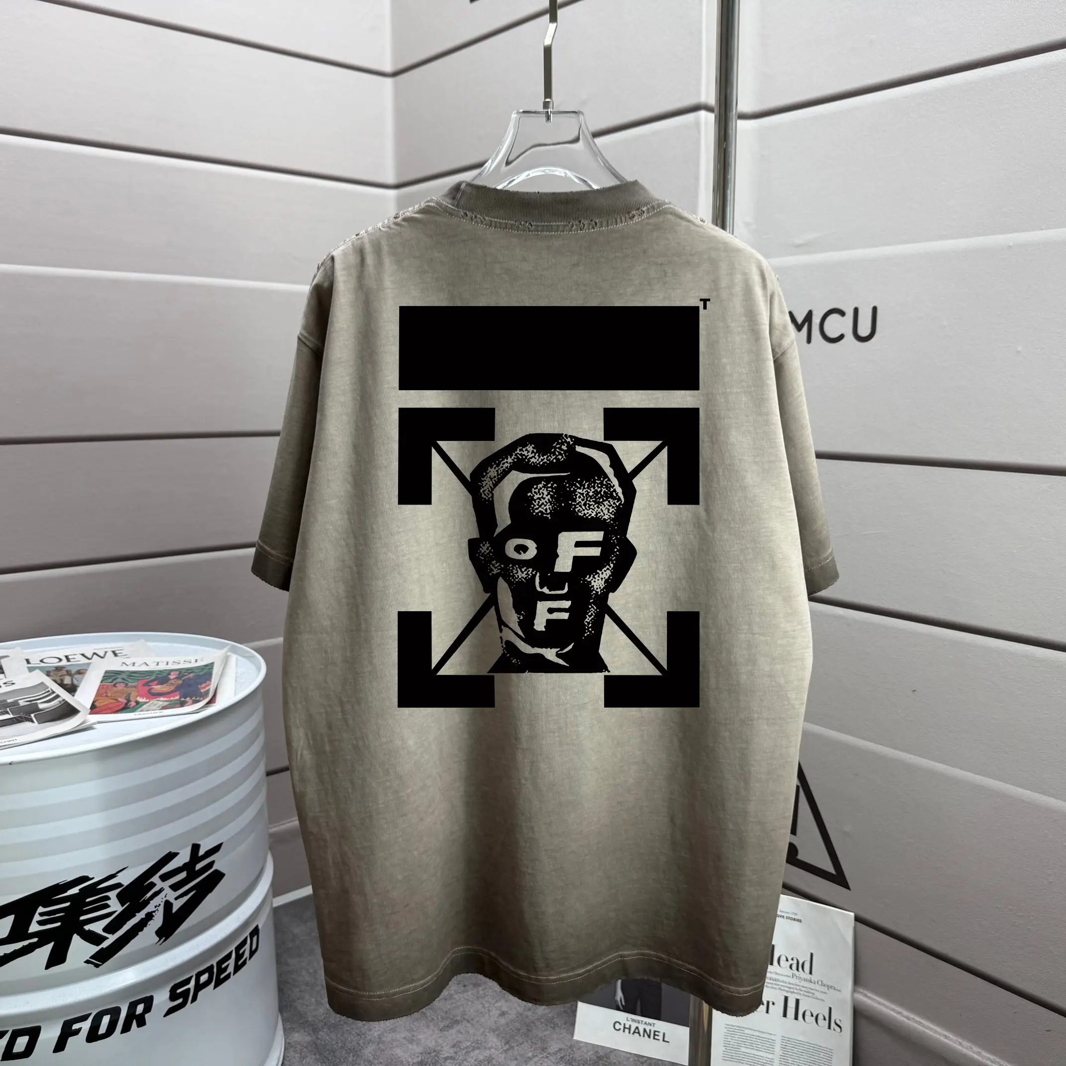 Distressed Graphic Print Cotton T-Shirt D14015634