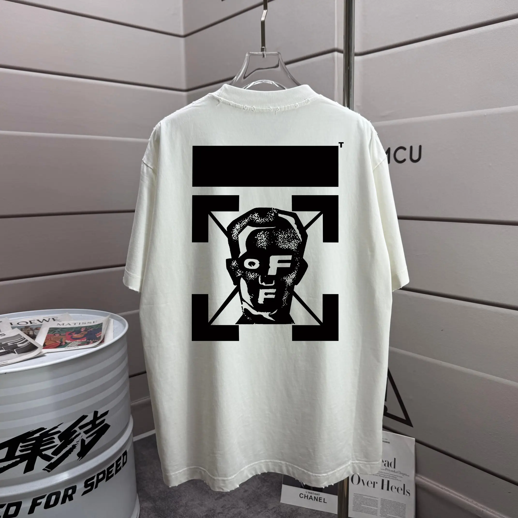 Distressed Graphic Print Cotton T-Shirt D14015632