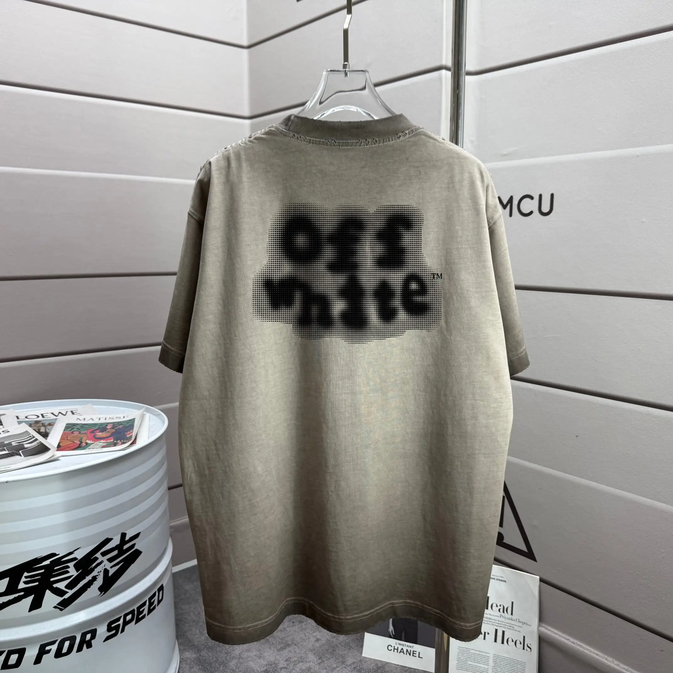 Distressed Logo-Print Cotton T-Shirt D14012580