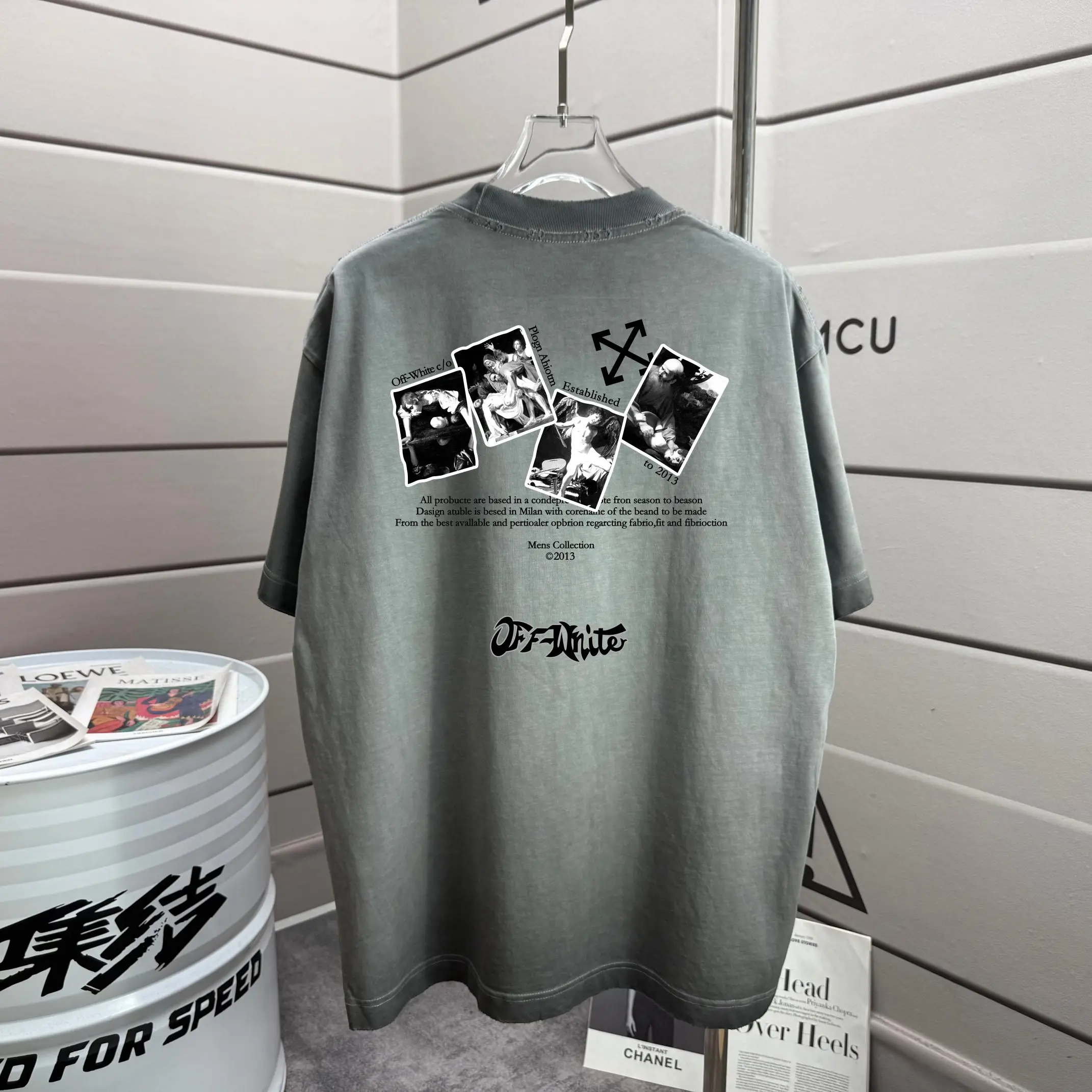 Caravaggio Graphic Print Washed Cotton T-Shirt D14012575