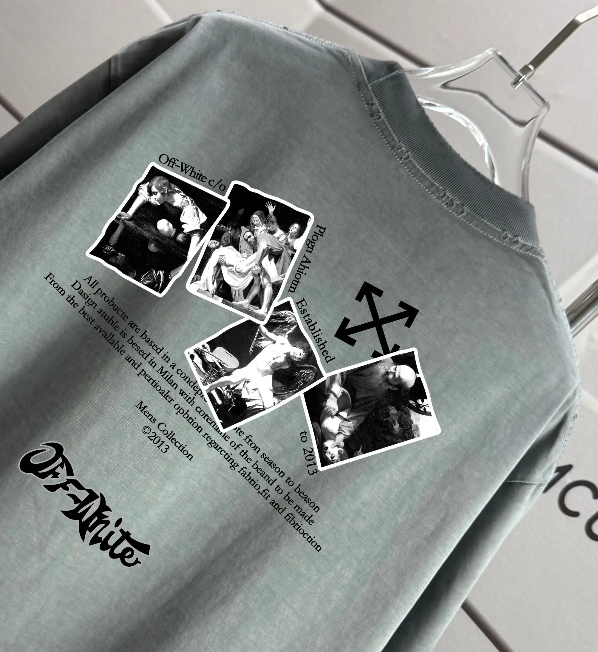 Caravaggio Graphic Print Washed Cotton T-Shirt D14012575 — view 3
