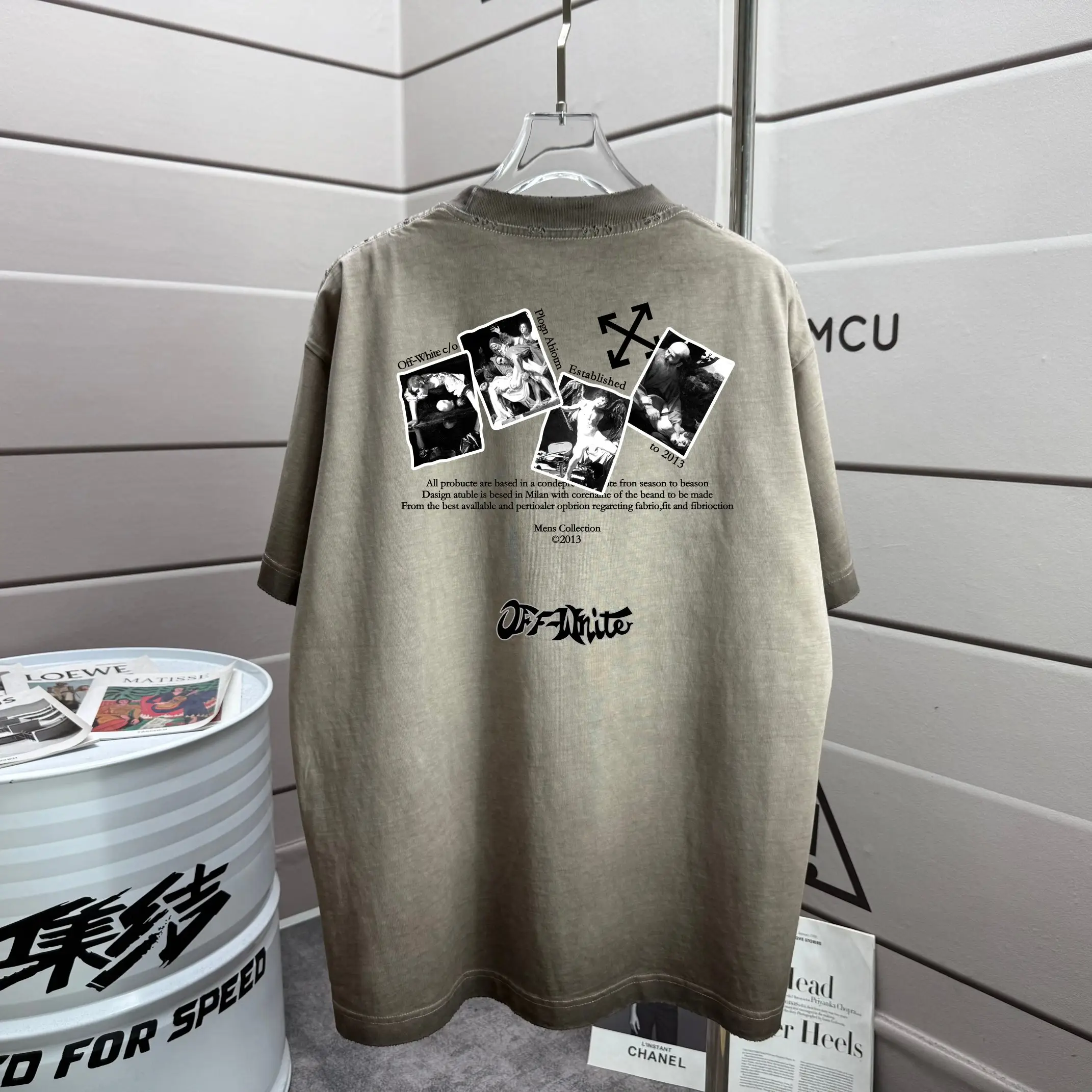 Graphic Print Washed Cotton T-Shirt D14012576