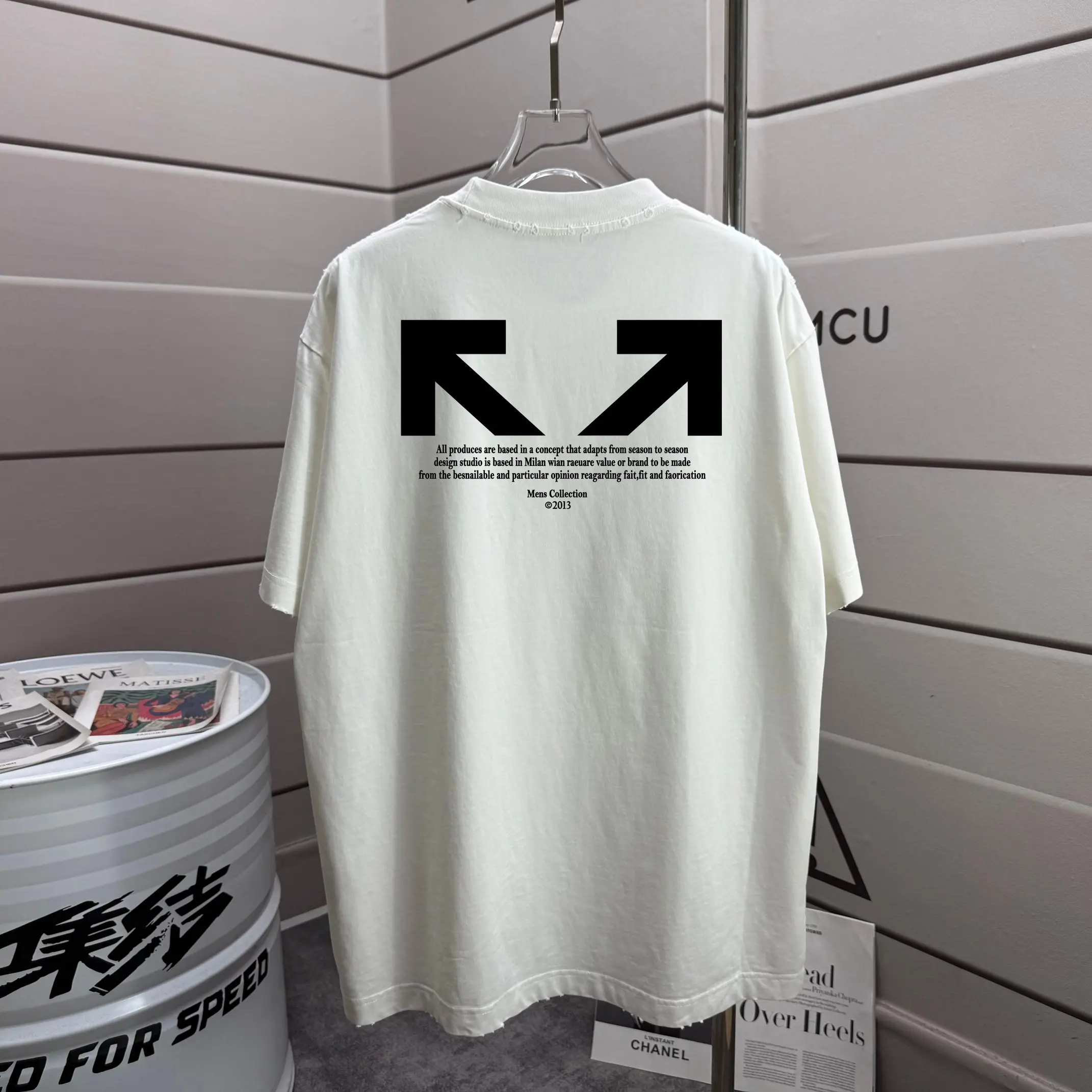 Arrows Logo Distressed Cotton T-Shirt D14015558