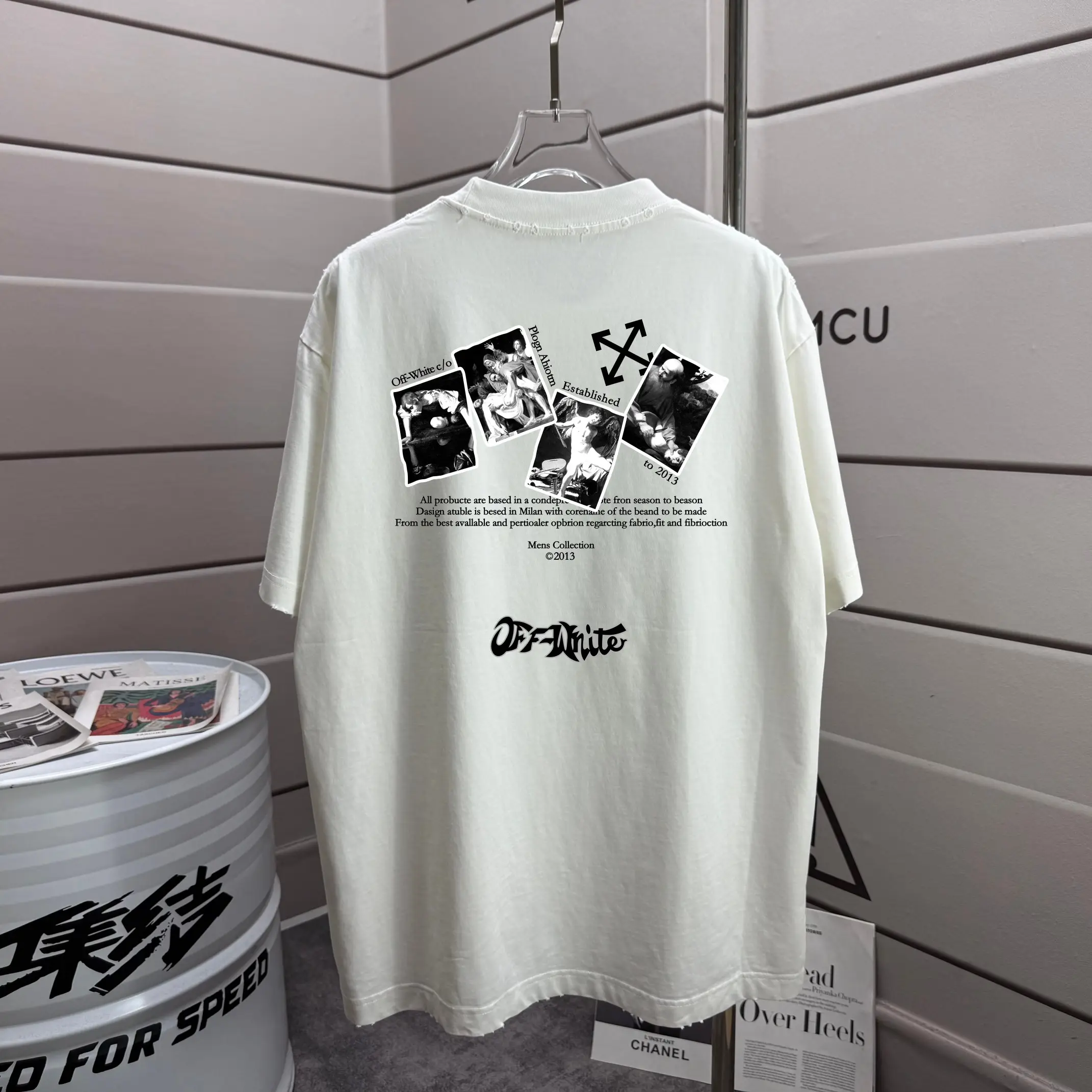 Caravaggio Graphic Print Distressed T-Shirt D14012573