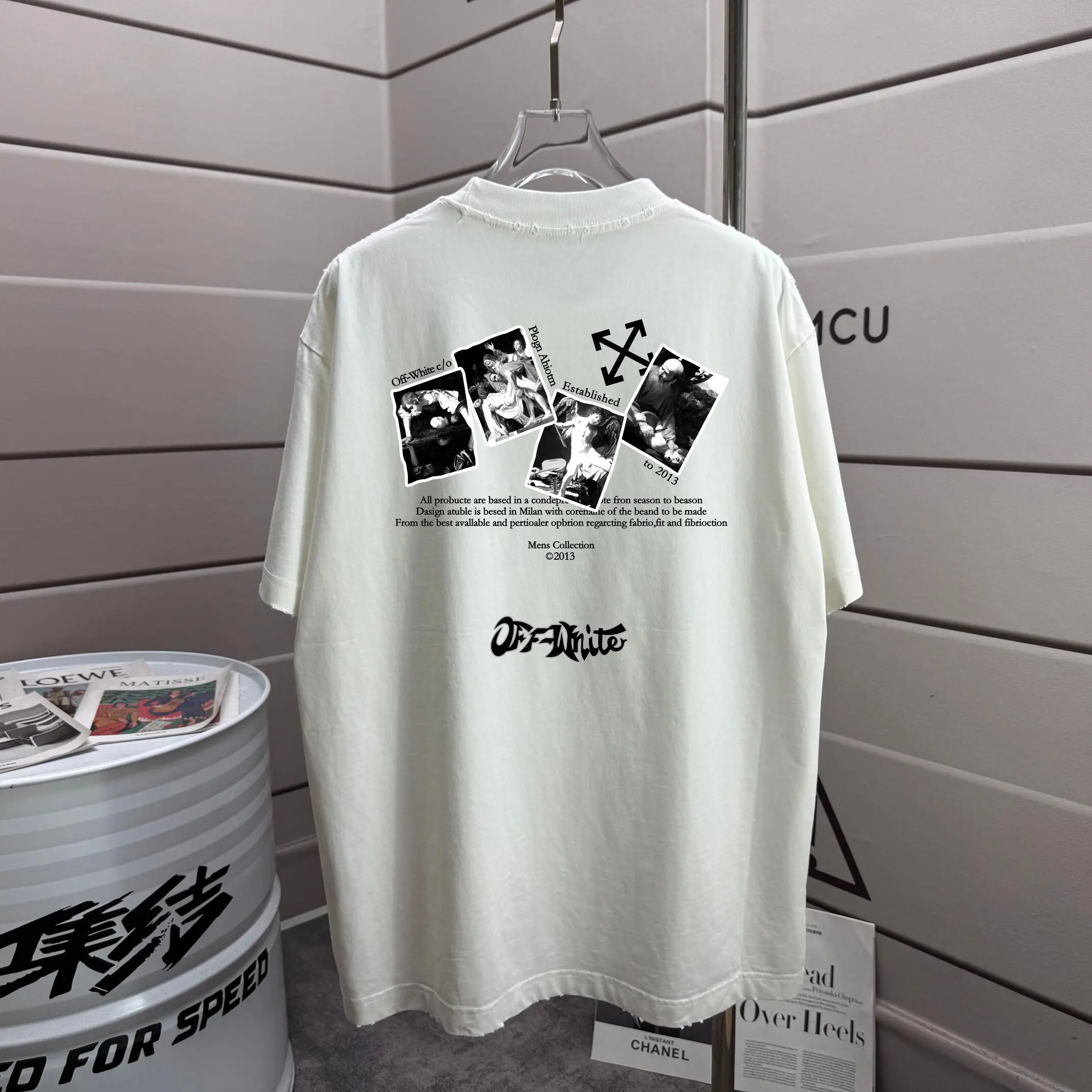 Caravaggio Graphic Print Distressed T-Shirt D14012573