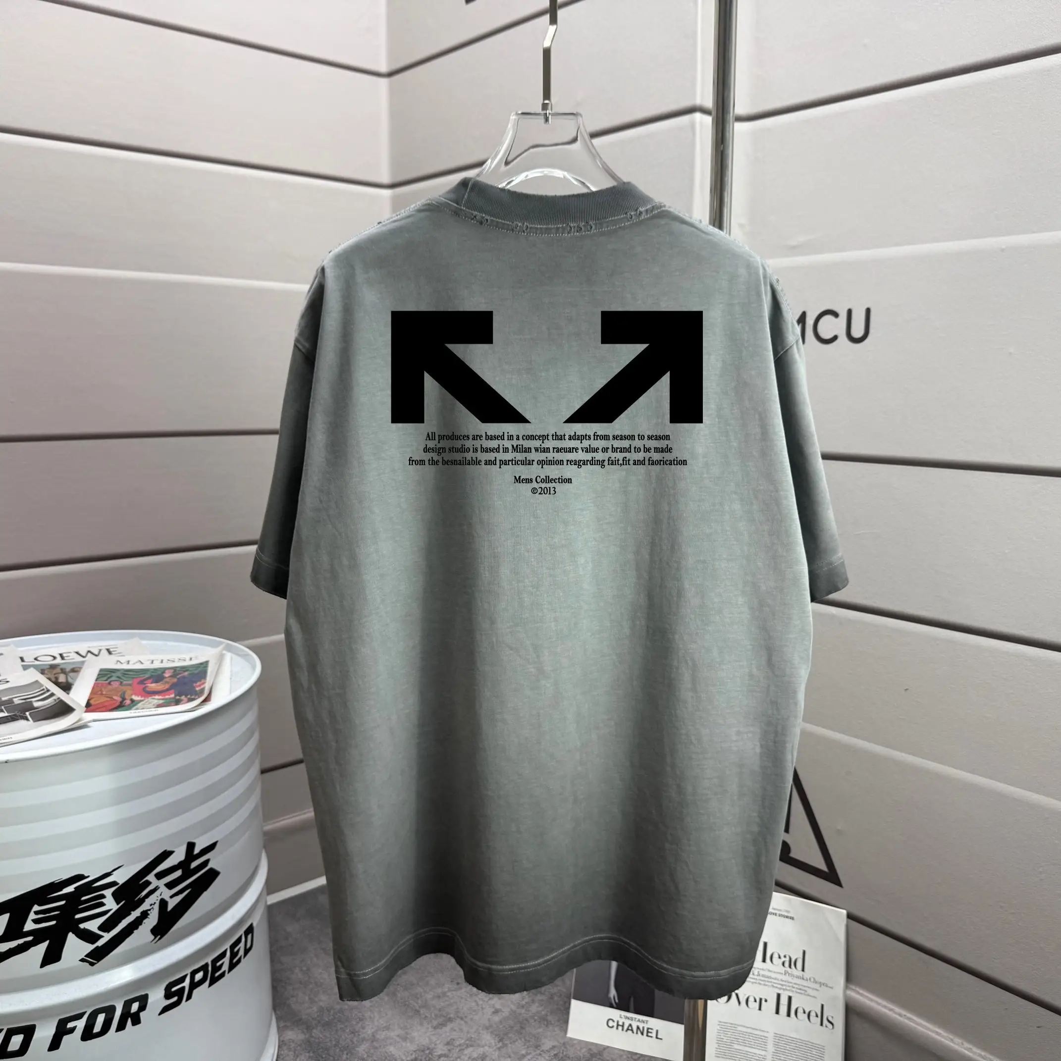 Arrows Logo Distressed Washed Cotton T-Shirt D14015560