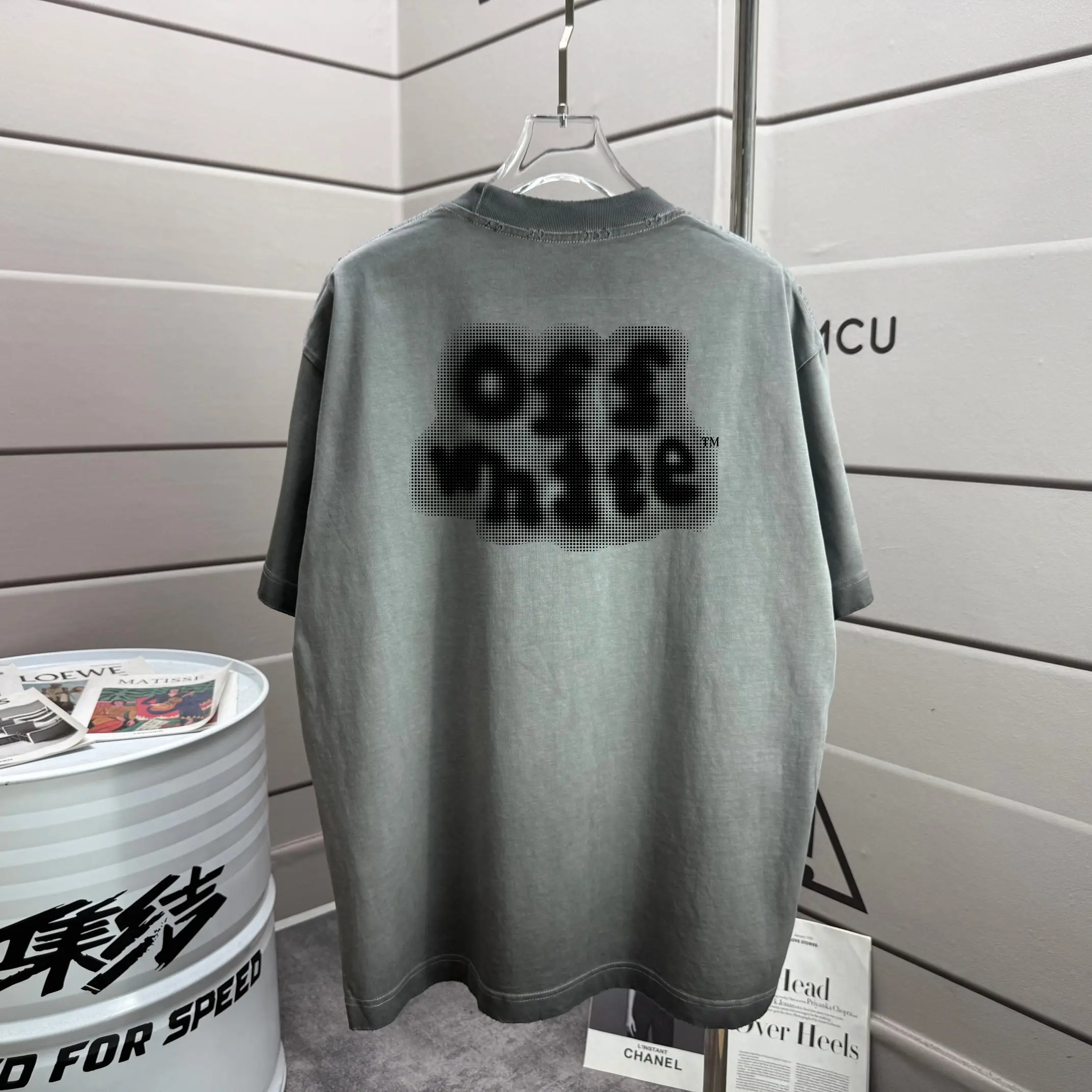 Distressed Logo-Print Cotton T-Shirt D14012579
