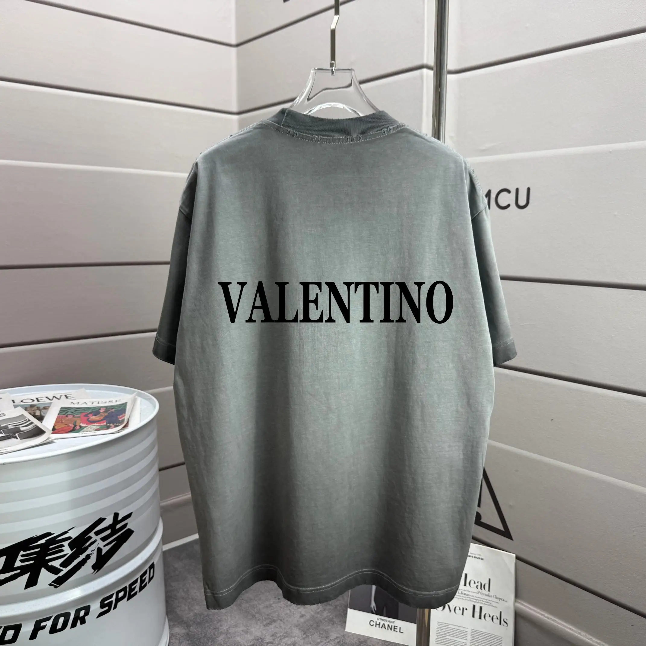 Logo Print Distressed Cotton T-Shirt D14015621