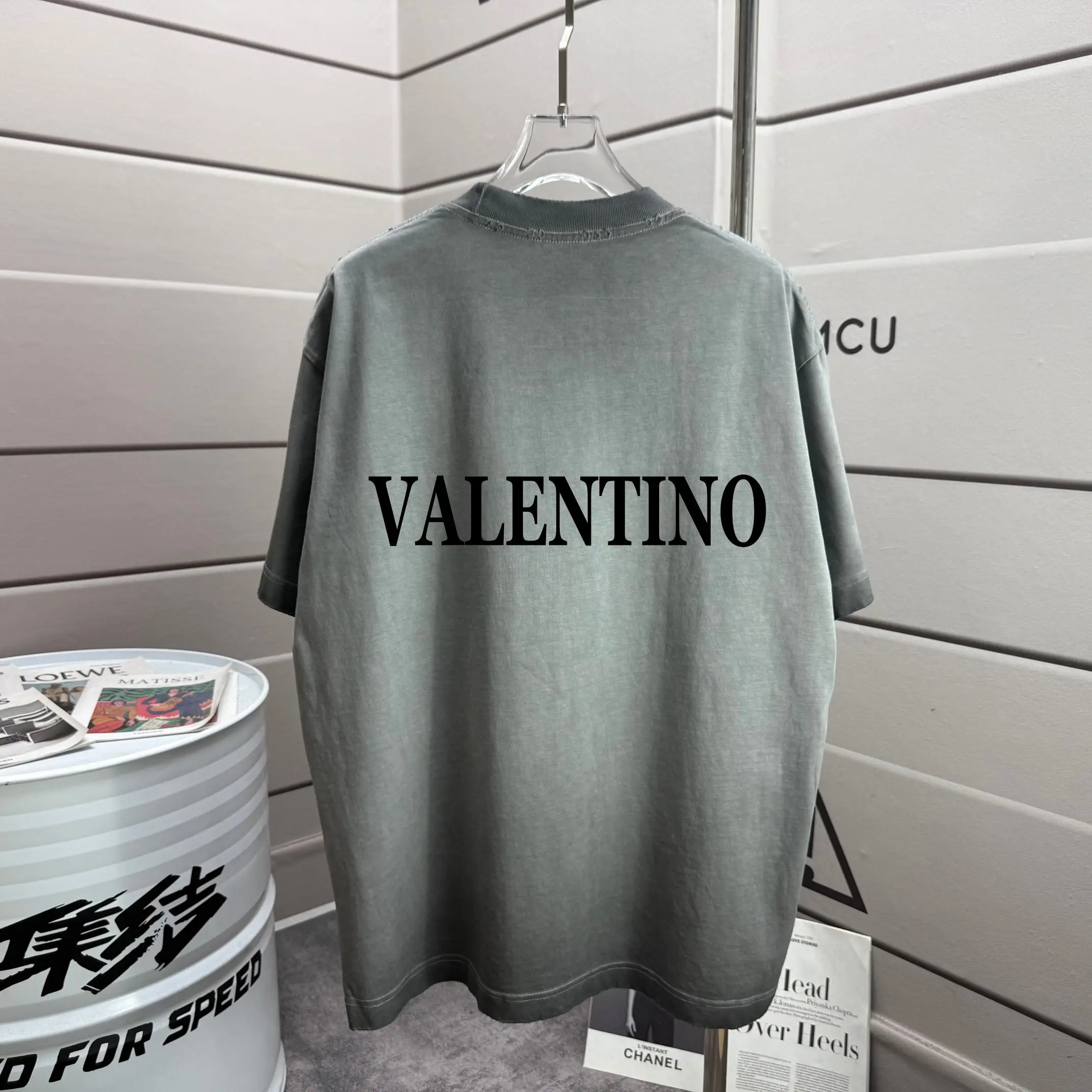 Logo Print Distressed Cotton T-Shirt D14015621