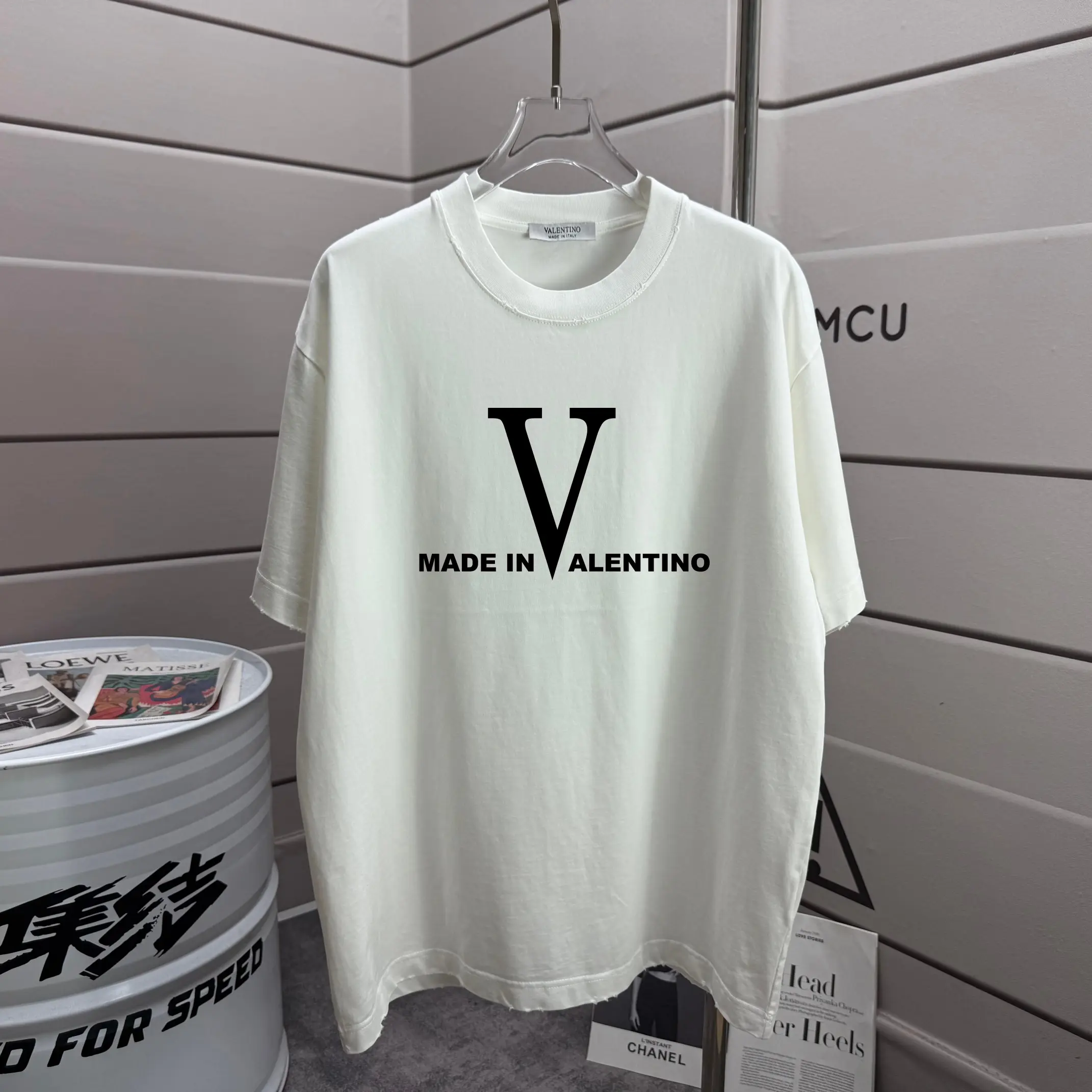 Logo Print Distressed Cotton T-Shirt D14015624