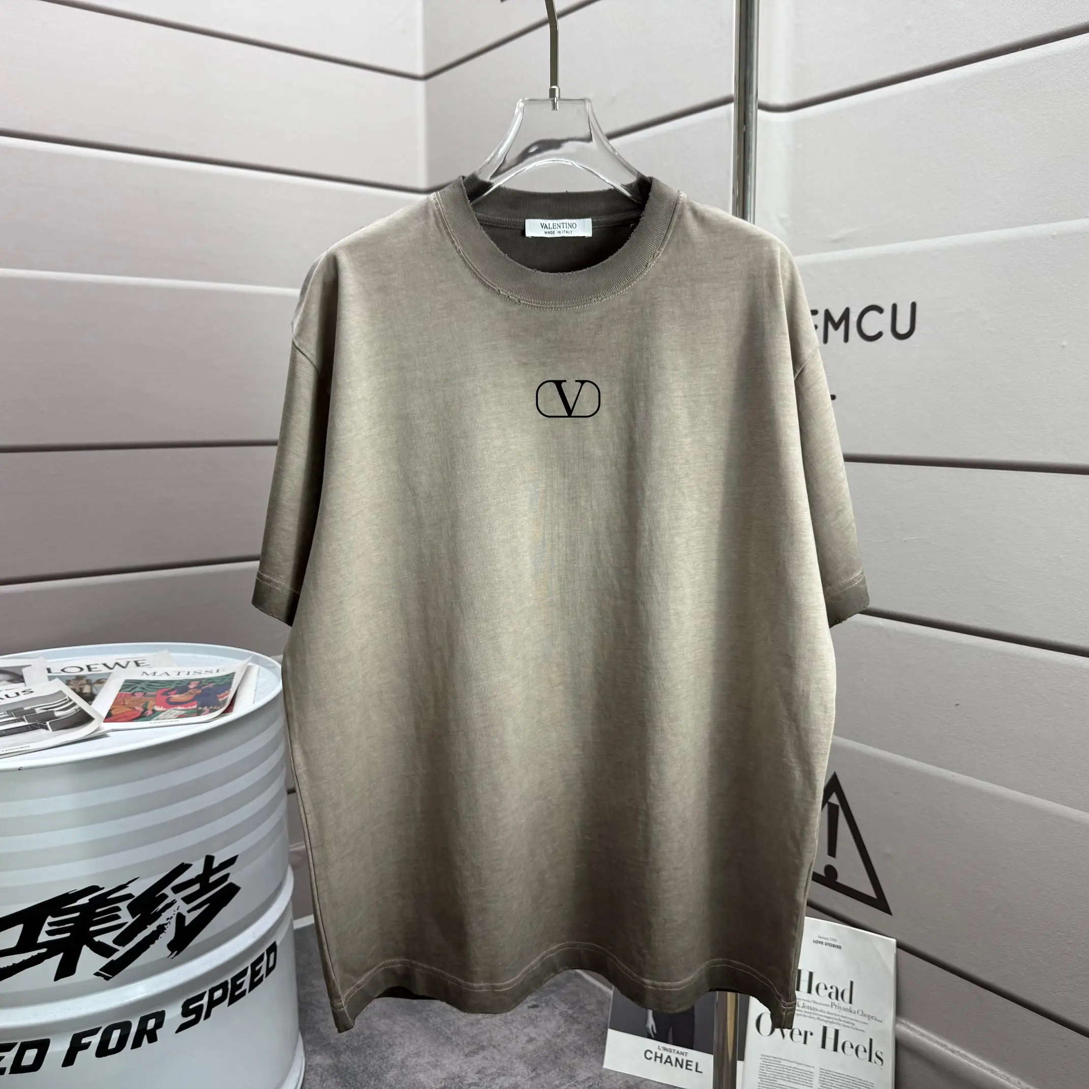 Logo Print Distressed Washed Cotton T-Shirt D14015622 — view 2