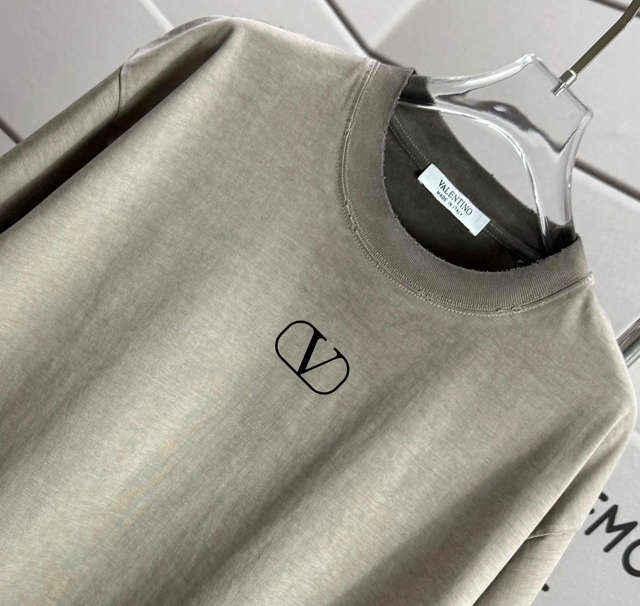 Logo Print Distressed Washed Cotton T-Shirt D14015622 — view 3