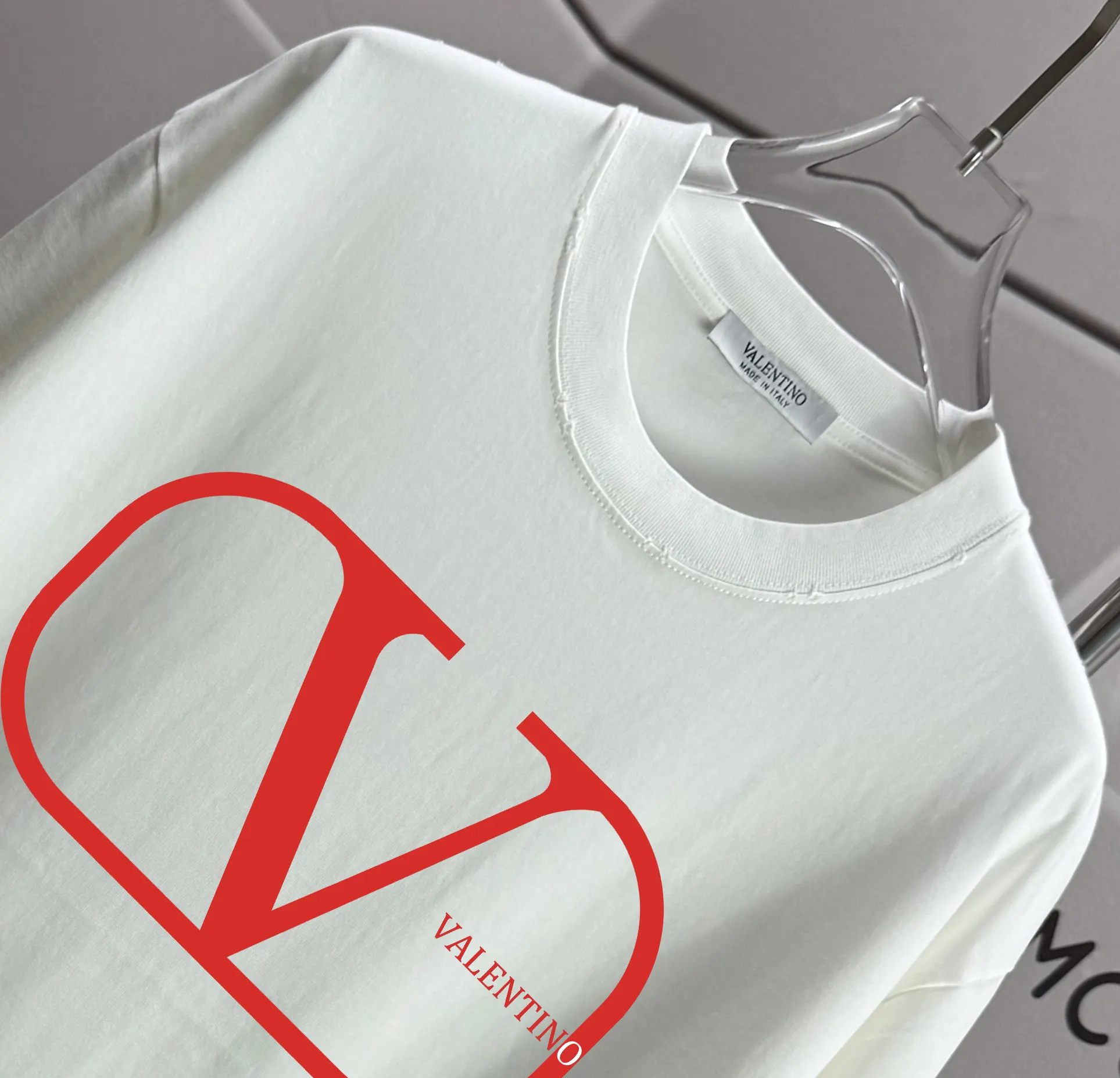 VLogo Distressed Cotton-Jersey T-Shirt D14015566 — view 3