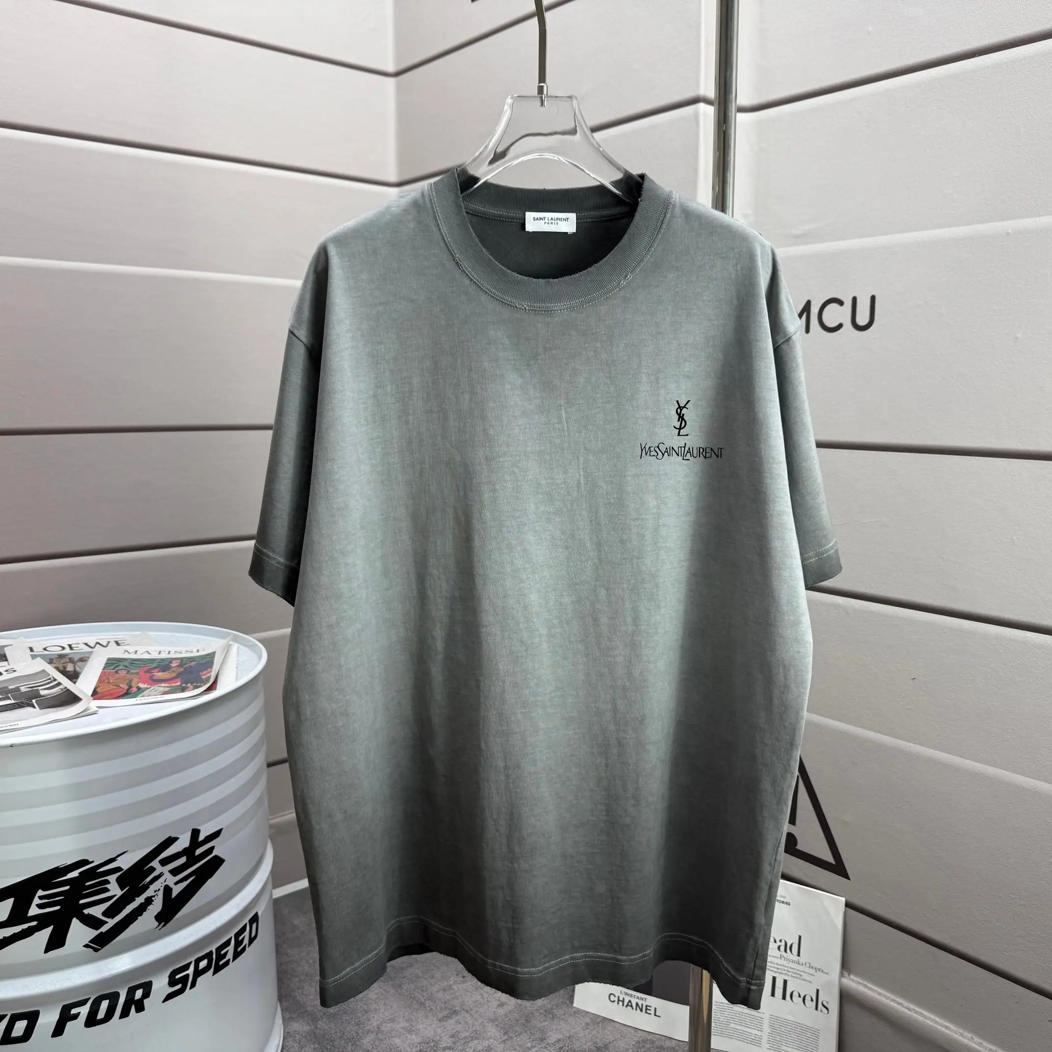 Logo Print Distressed Washed Cotton T-Shirt D14015617 — view 2