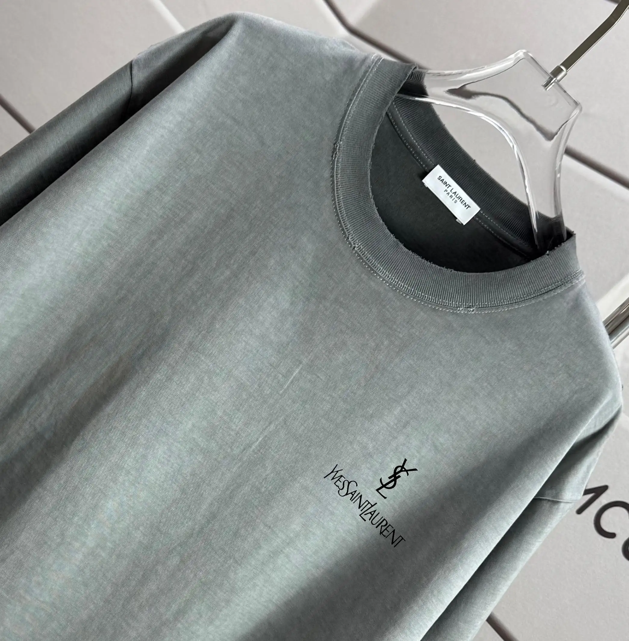 Logo Print Distressed Washed Cotton T-Shirt D14015617 — view 3