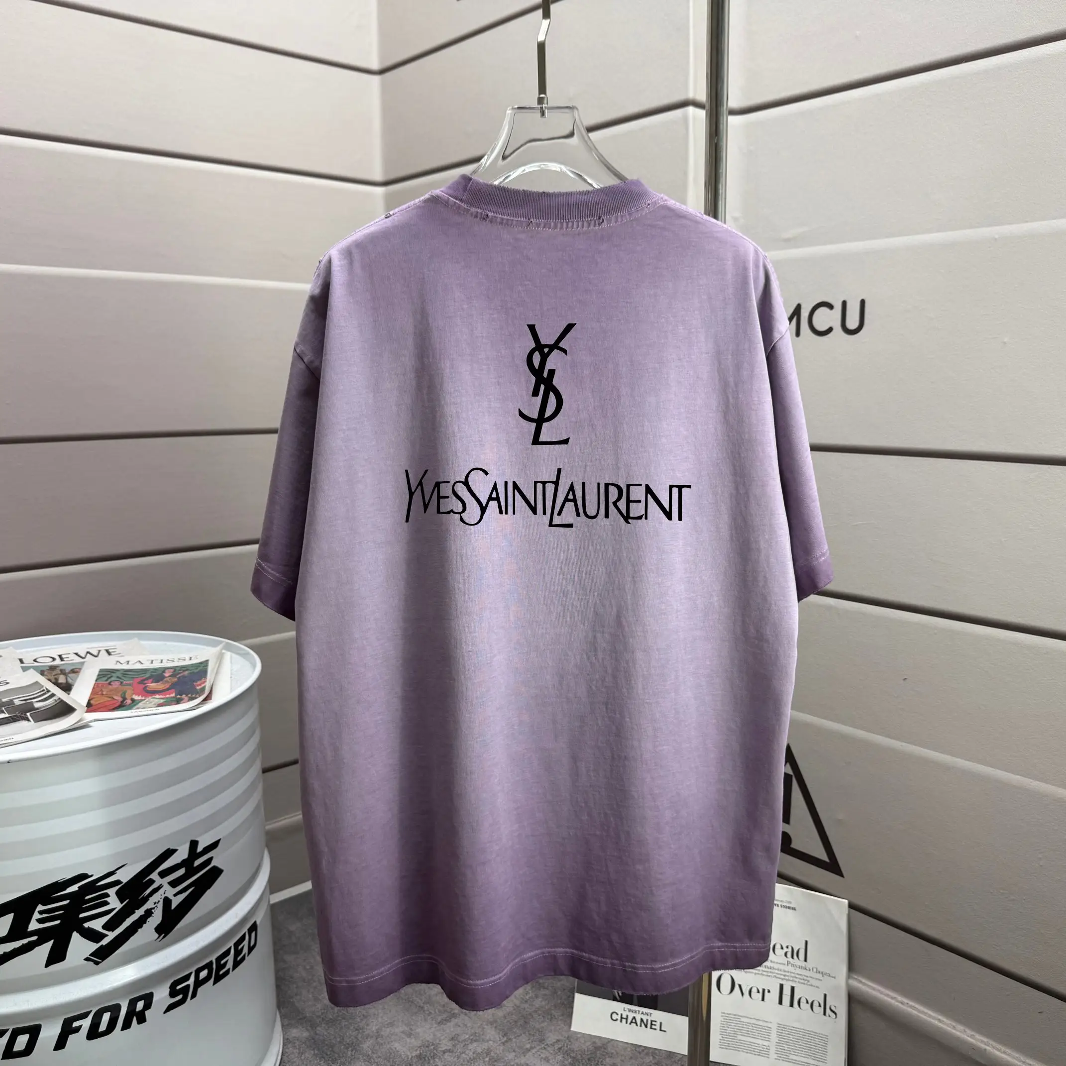 Logo Print Distressed Cotton T-Shirt D14015618