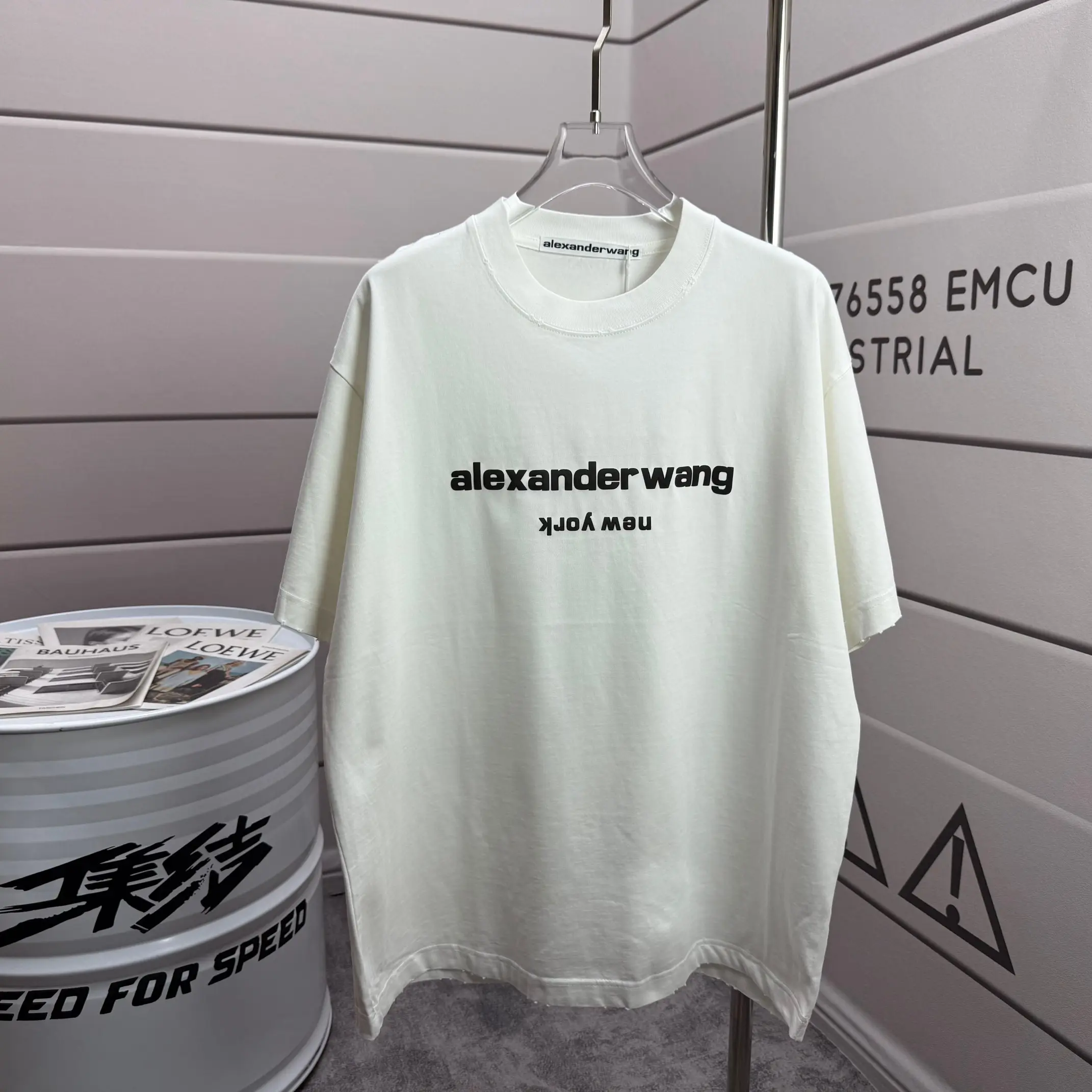 Logo Print Distressed Cotton T-Shirt D14515505
