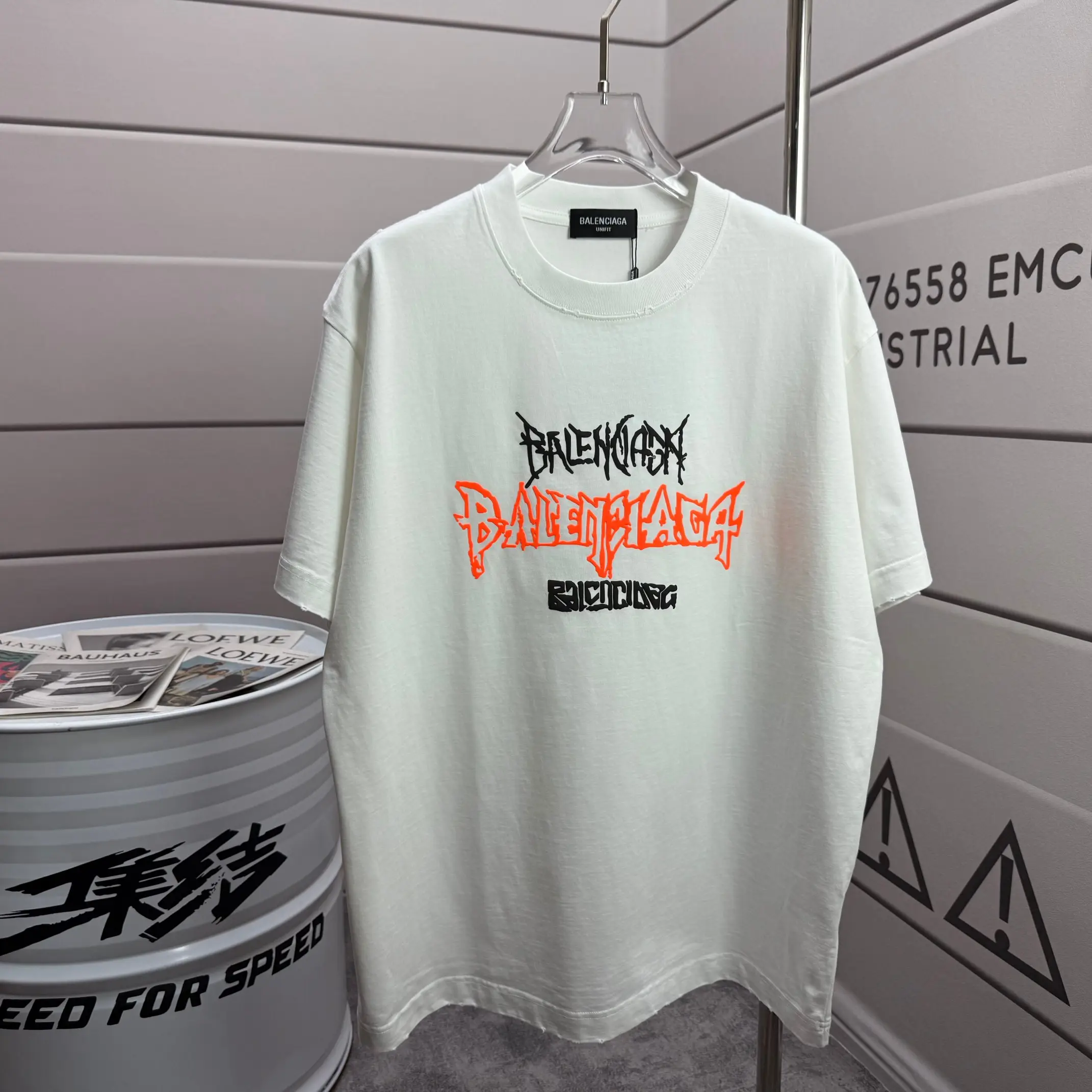 Distressed Logo Graphic Oversized T-Shirt D14512522