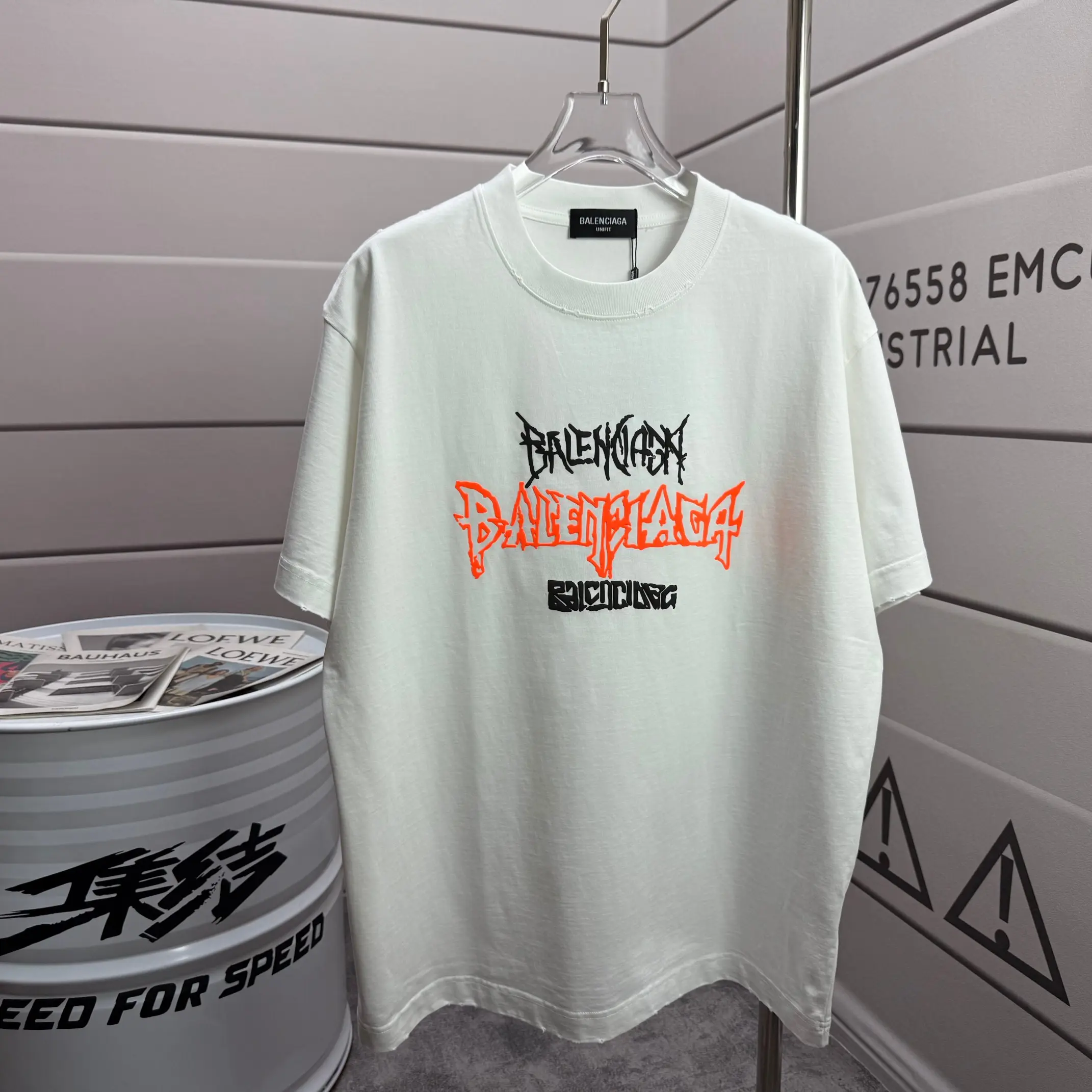 Distressed Logo Graphic Oversized T-Shirt D14512522