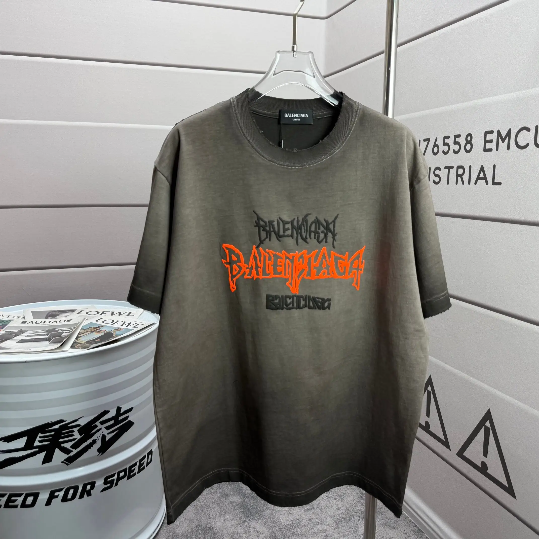 Logo-Embroidered Distressed Cotton T-Shirt D14512525