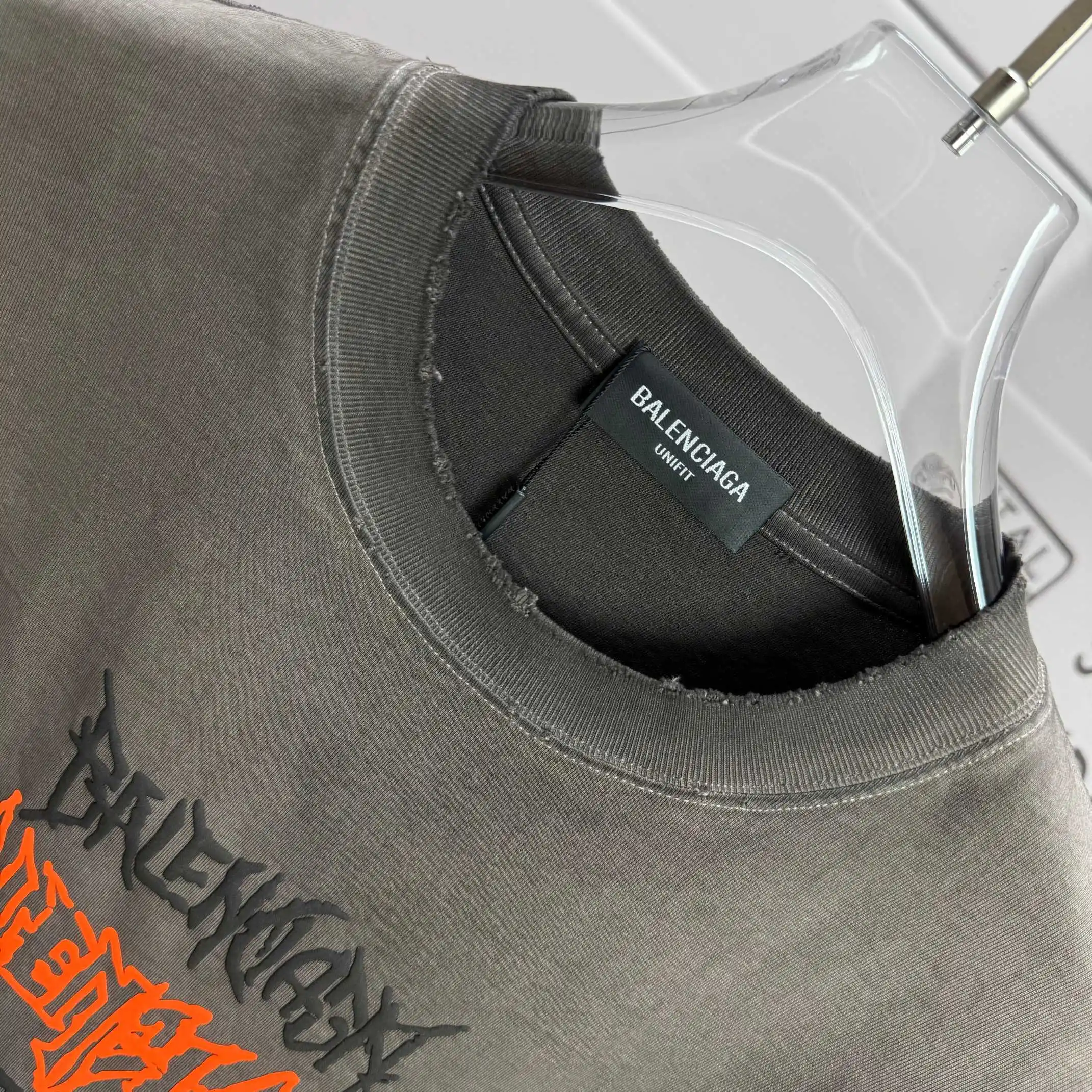 Logo-Embroidered Distressed Cotton T-Shirt D14512525 — view 3