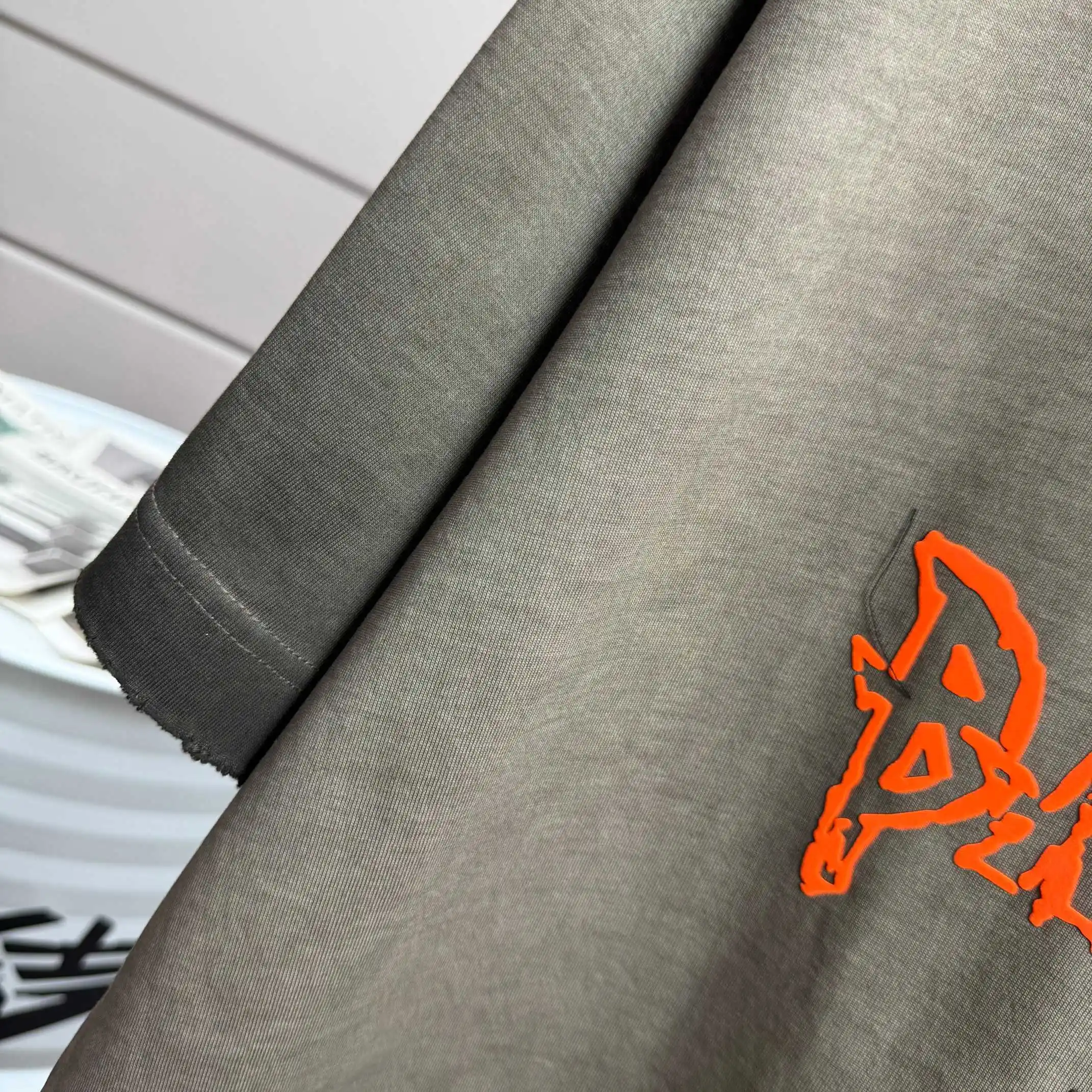 Logo-Embroidered Distressed Cotton T-Shirt D14512525 — view 4