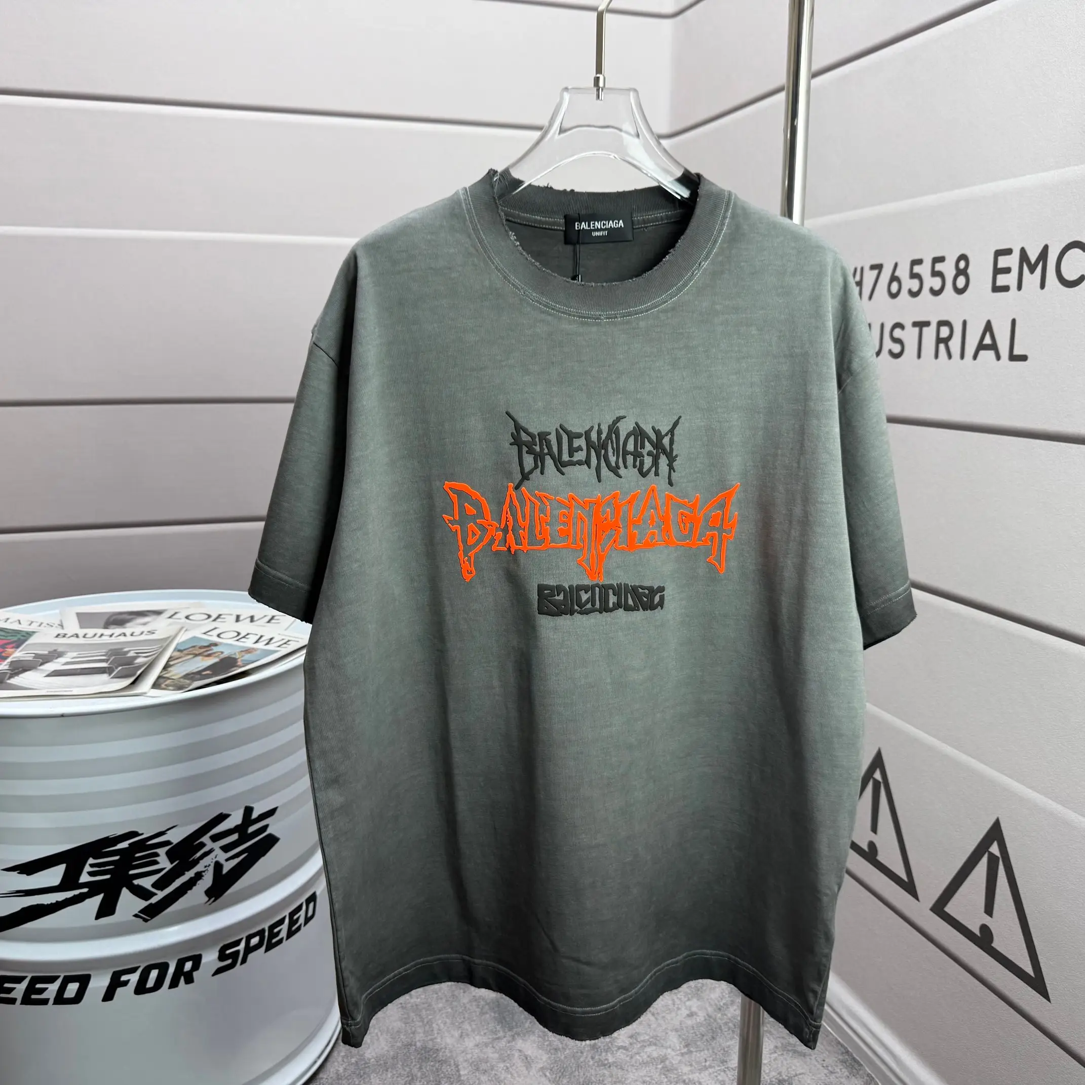 Logo-Embroidered Distressed Cotton T-Shirt D14512524