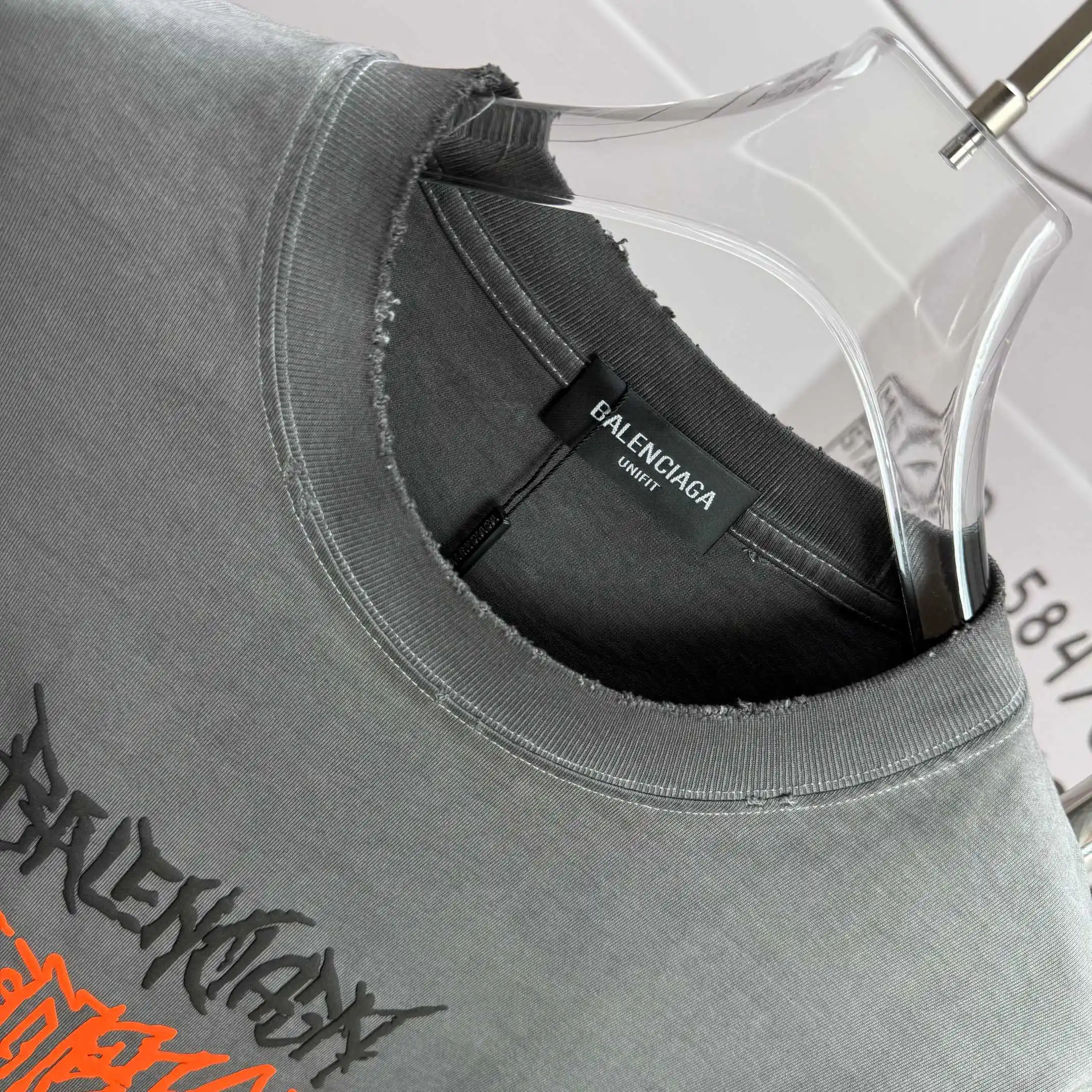 Logo-Embroidered Distressed Cotton T-Shirt D14512524 — view 3